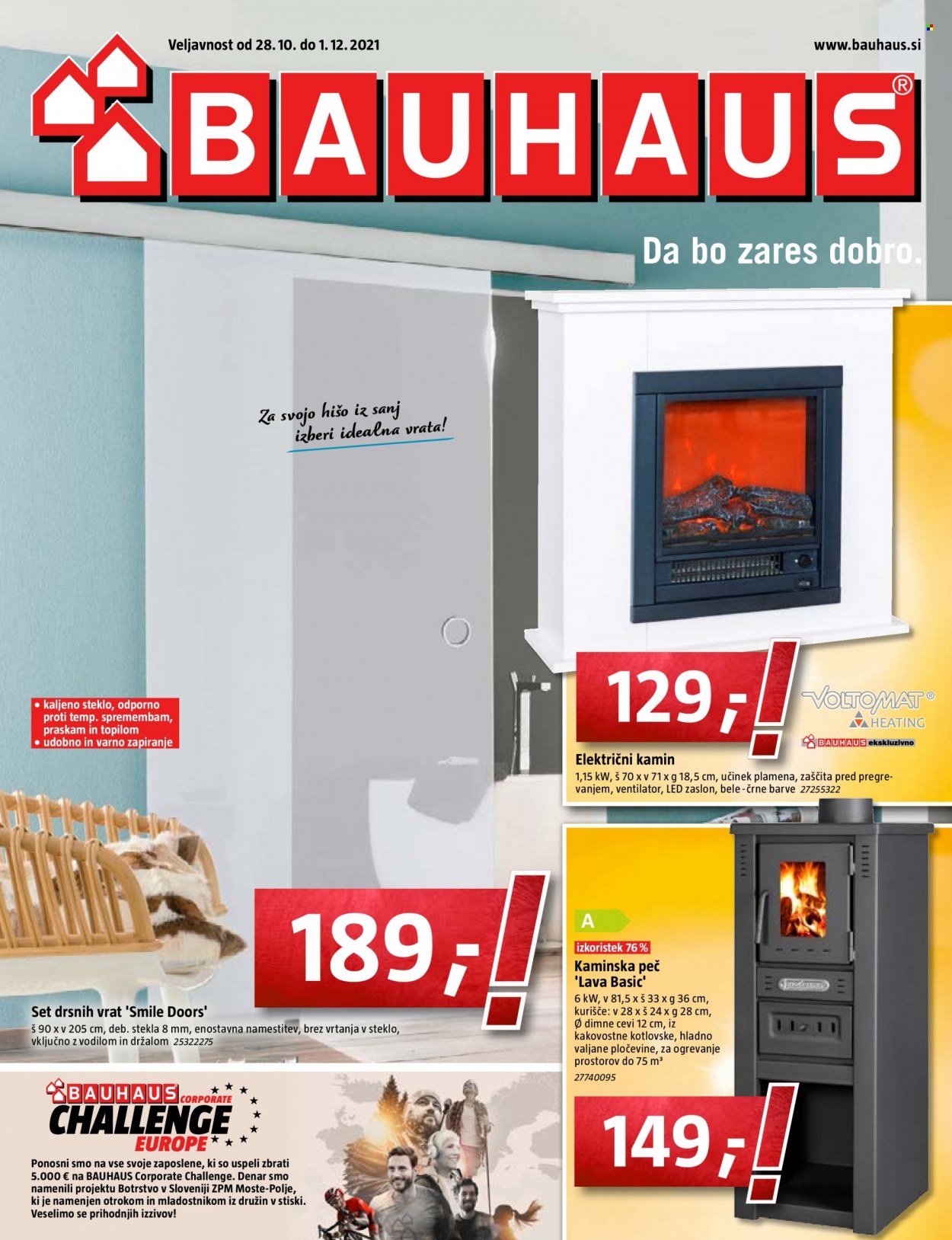 thumbnail - Bauhaus katalog - 28.10.2021 - 1.12.2021 - Ponudba izdelkov - set drsnih vrat, vrata. Stran 1.