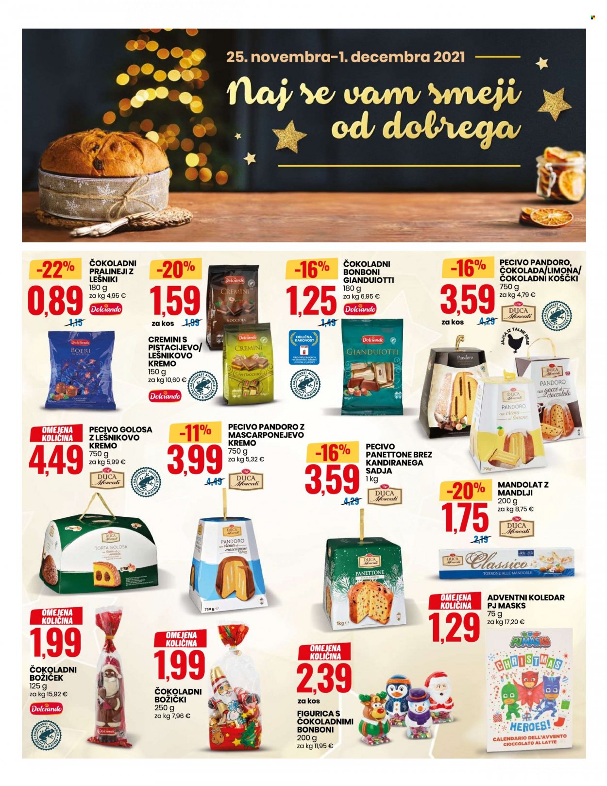 thumbnail - EuroSpin katalog - 25.11.2021 - 1.12.2021 - Ponudba izdelkov - adventni koledar, limona, pecivo, torta, bonboni, čokolada, pralineji. Stran 5.