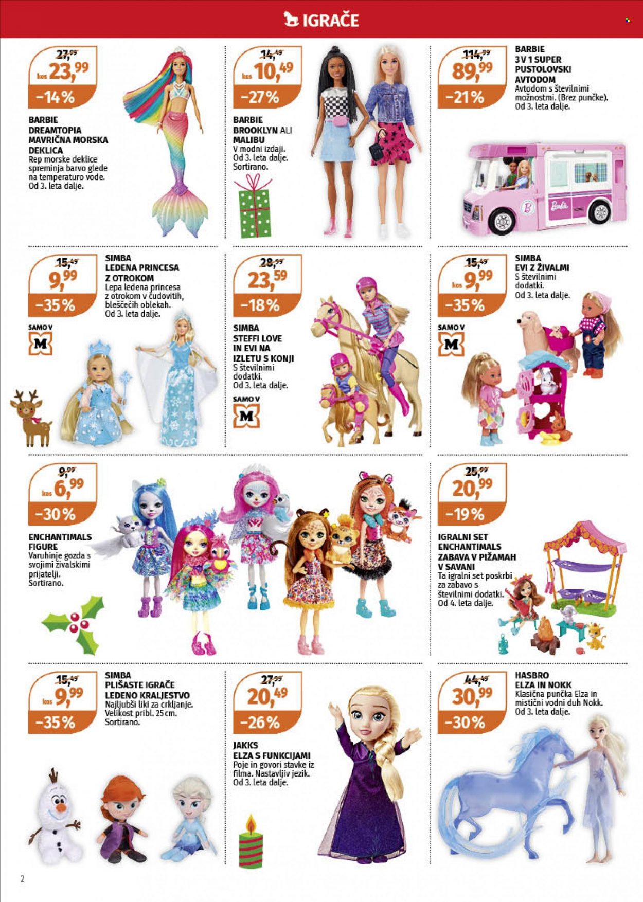 thumbnail - Müller katalog - 29.11.2021 - 11.12.2021 - Ponudba izdelkov - Barbie, Enchantimals, princesa, punčka, Steffi Love, igrače. Stran 2.