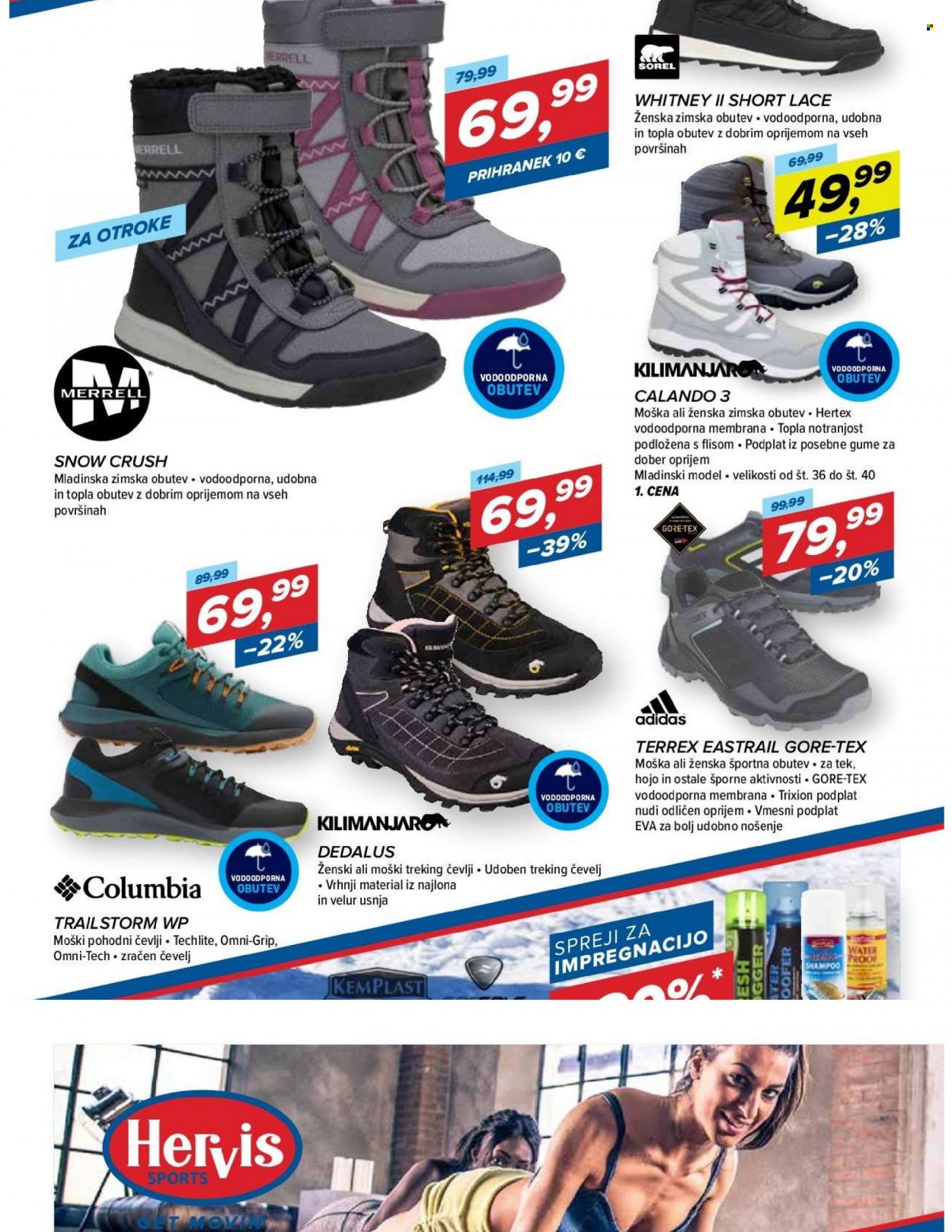 thumbnail - Hervis katalog - 3.12.2021 - 12.12.2021 - Ponudba izdelkov - Adidas, Columbia, čevlji, pohodni čevlji. Stran 13.