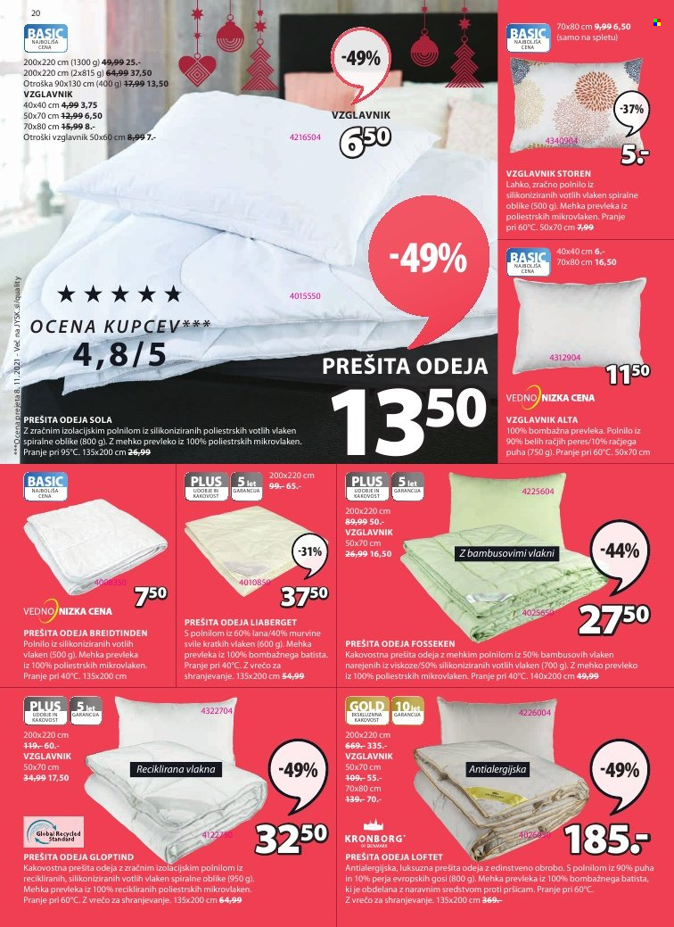 JYSK katalog - 9.12.2021 - 23.12.2021. Stran 20