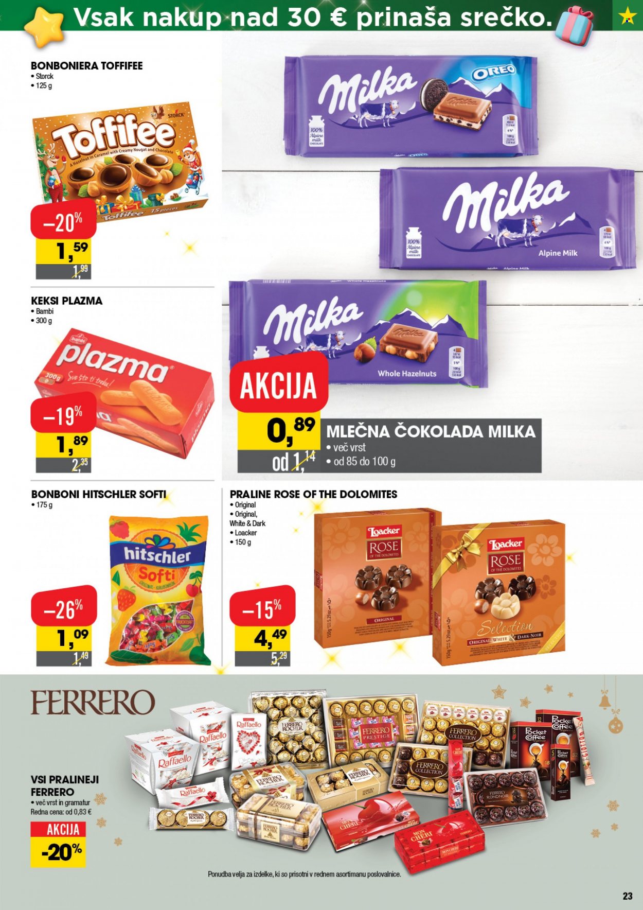 thumbnail - Tuš katalog - 15.12.2021 - 21.12.2021 - Ponudba izdelkov - Prestige, Milka, Oreo, bonboni, čokolada, keksi, mlečna čokolada, pralineji. Stran 23.