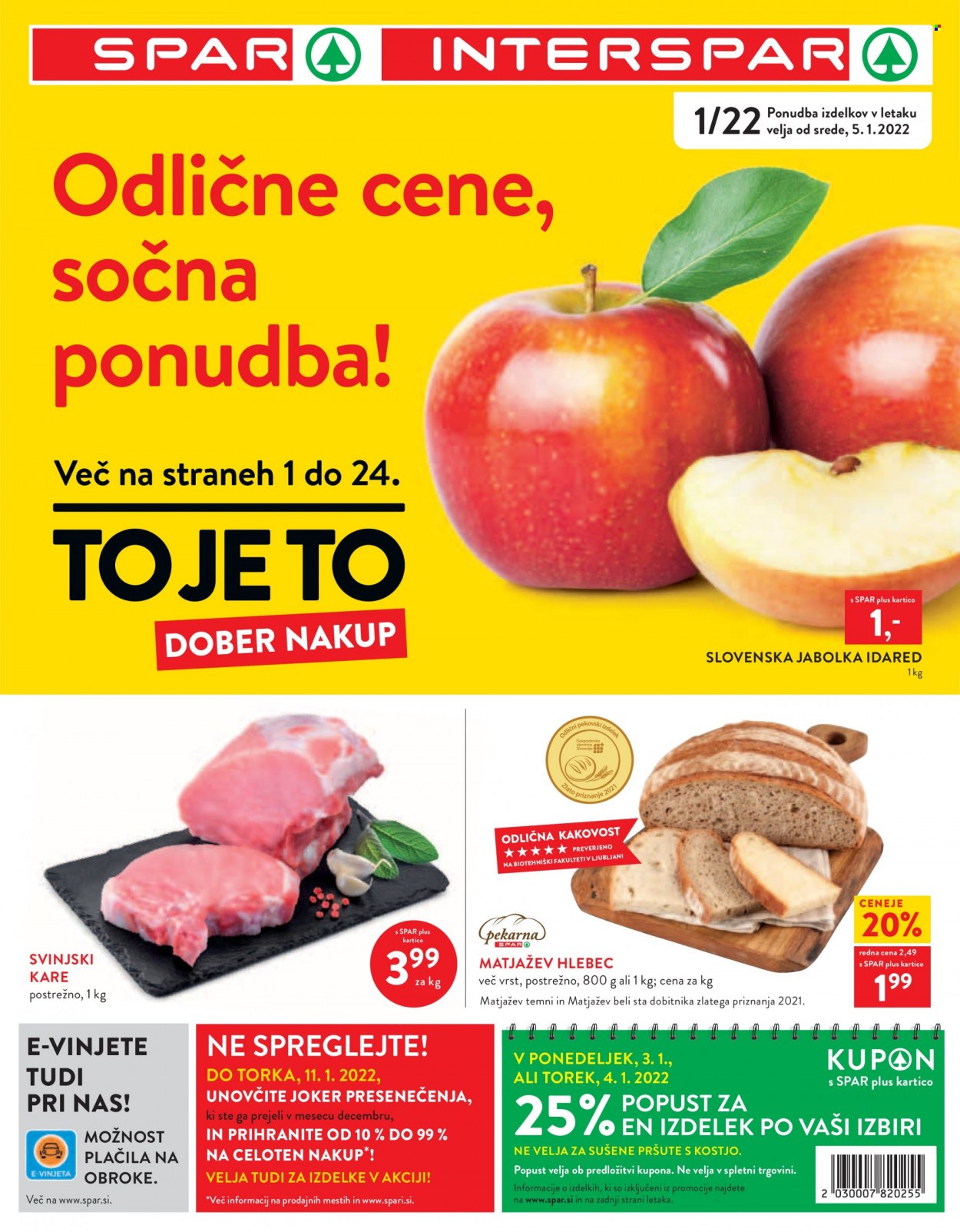 SPAR katalog - 5.1.2022 - 11.1.2022. Stran 1