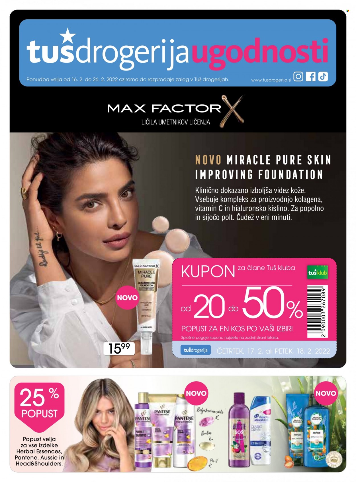Tuš Drogeria katalog - 16.2.2022 - 26.2.2022. Stran 1