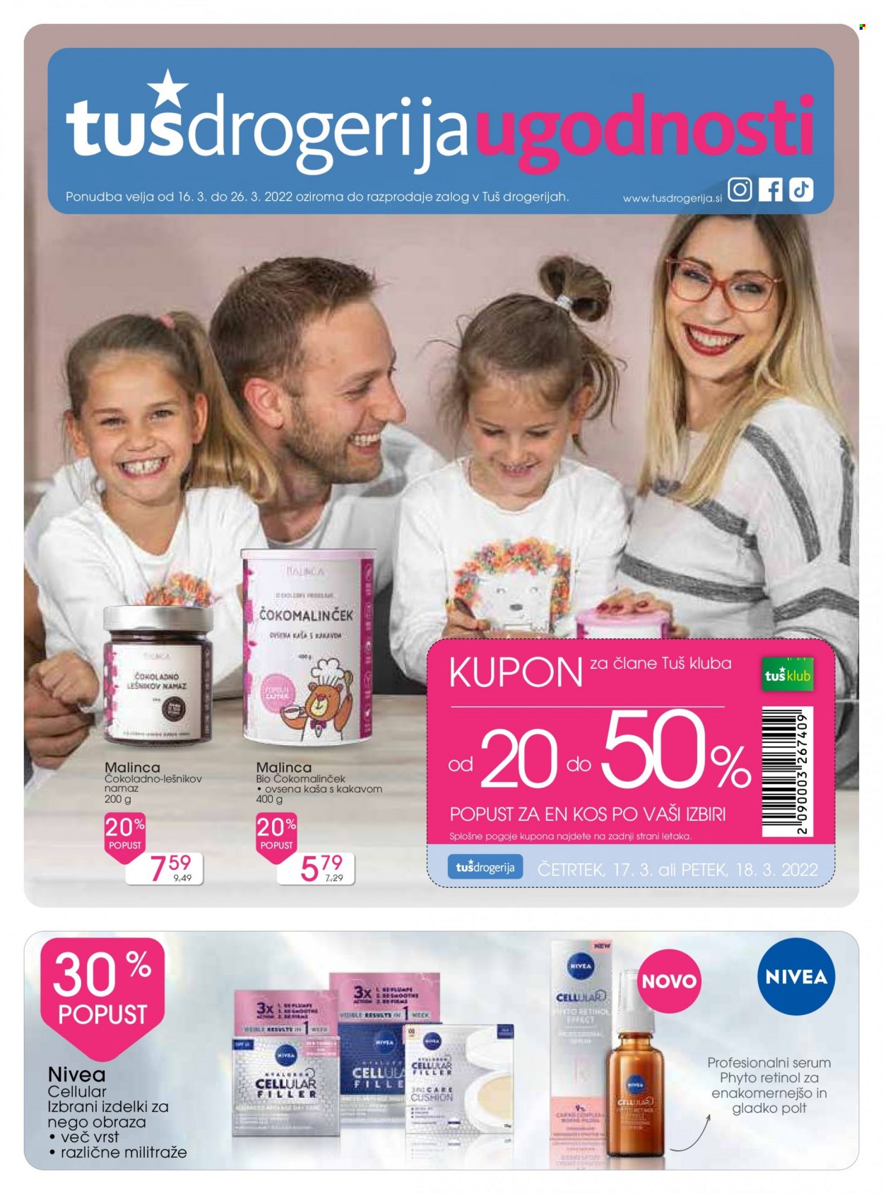 Tuš Drogeria katalog - 16.3.2022 - 26.3.2022. Stran 1