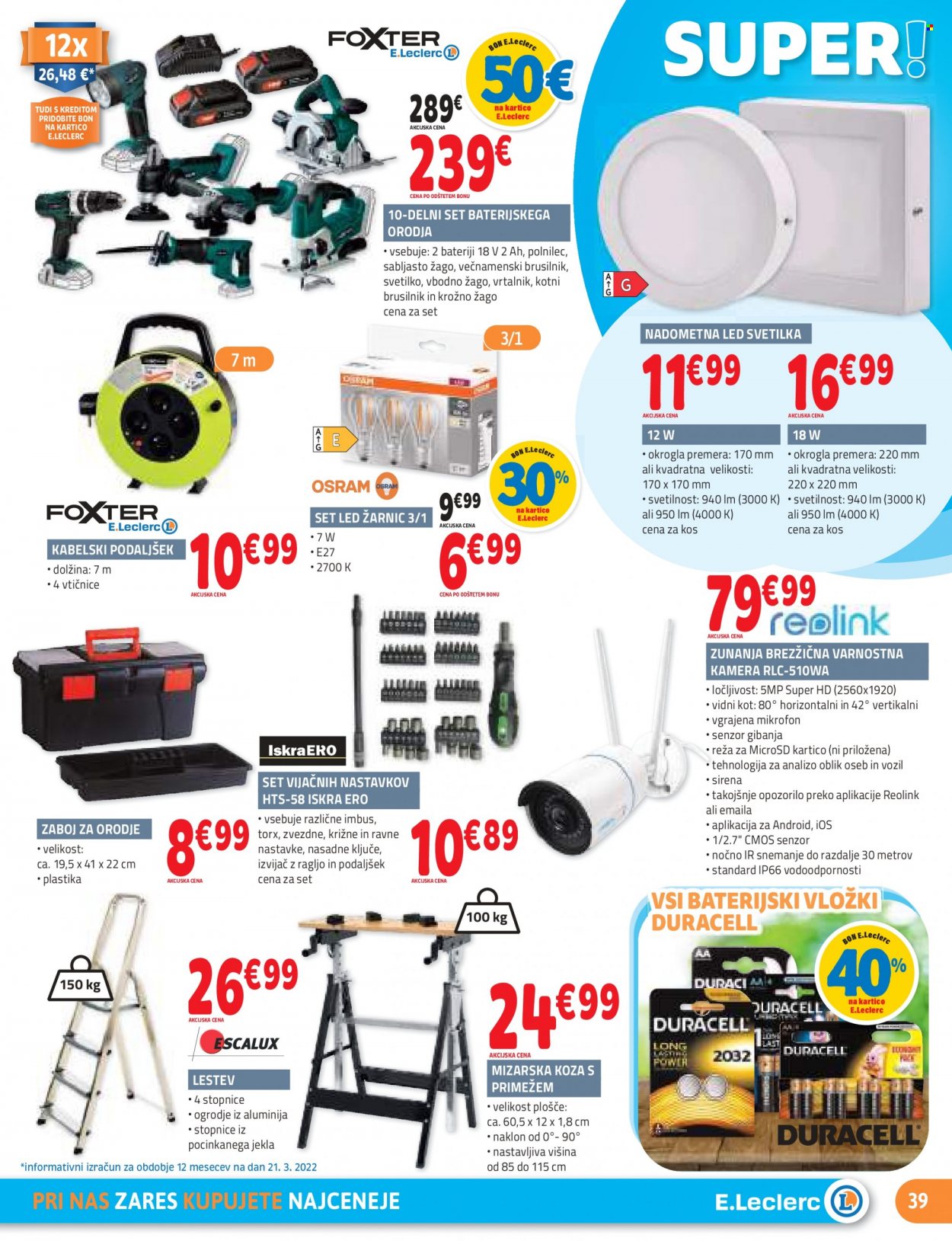 E.Leclerc katalog - 30.3.2022 - 9.4.2022. Stran 39