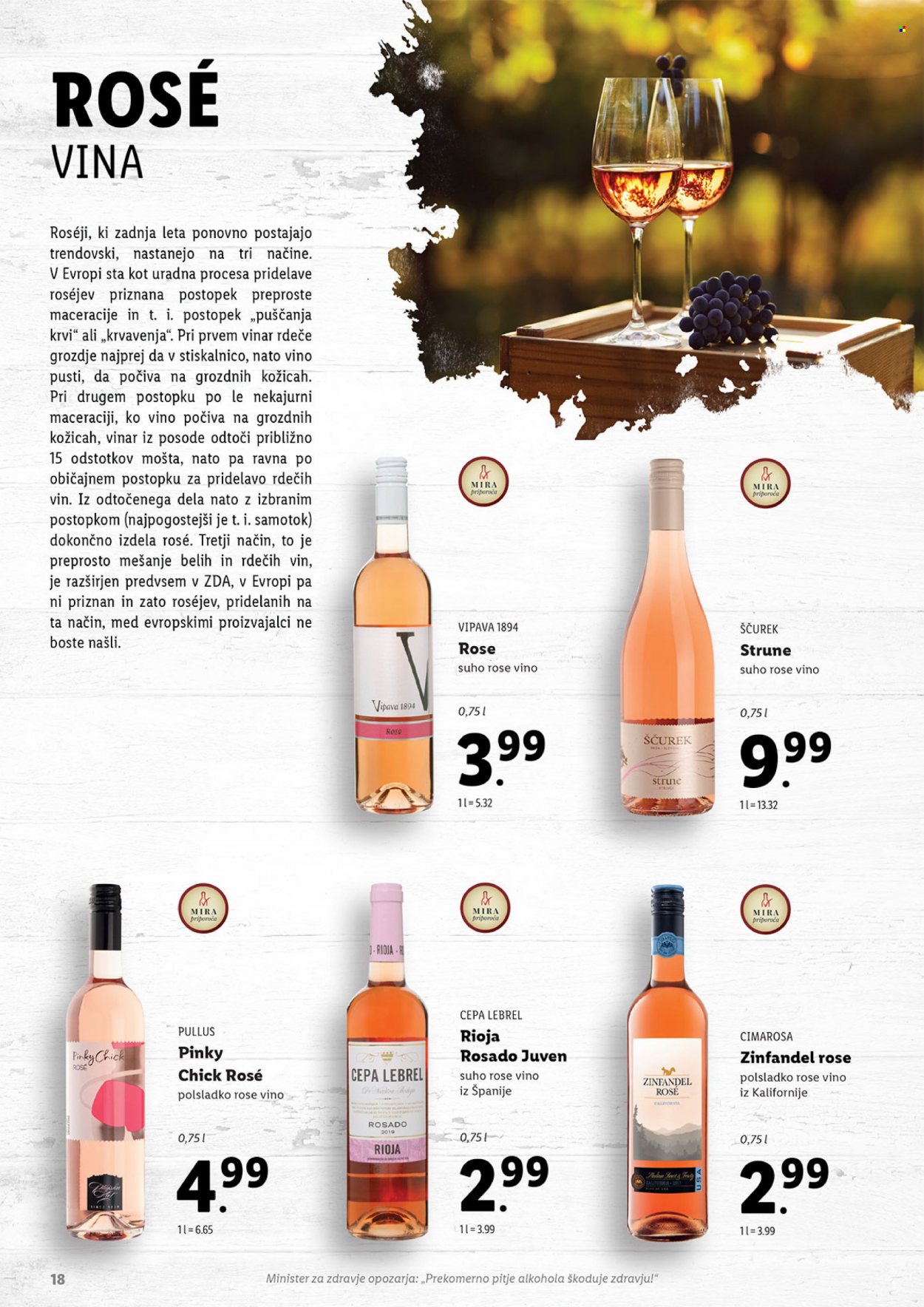 thumbnail - Lidl katalog - Ponudba izdelkov - rosè vino, vino. Stran 18.