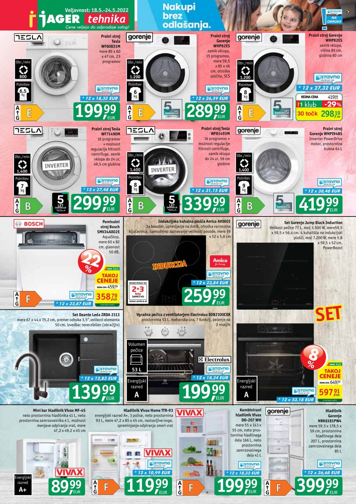 thumbnail - JAGER katalog - 18.5.2022 - 24.5.2022 - Ponudba izdelkov - Bosch, Gorenje, hladilnik, vgradna pečica, pomivalni stroj, pralni stroj. Stran 12.