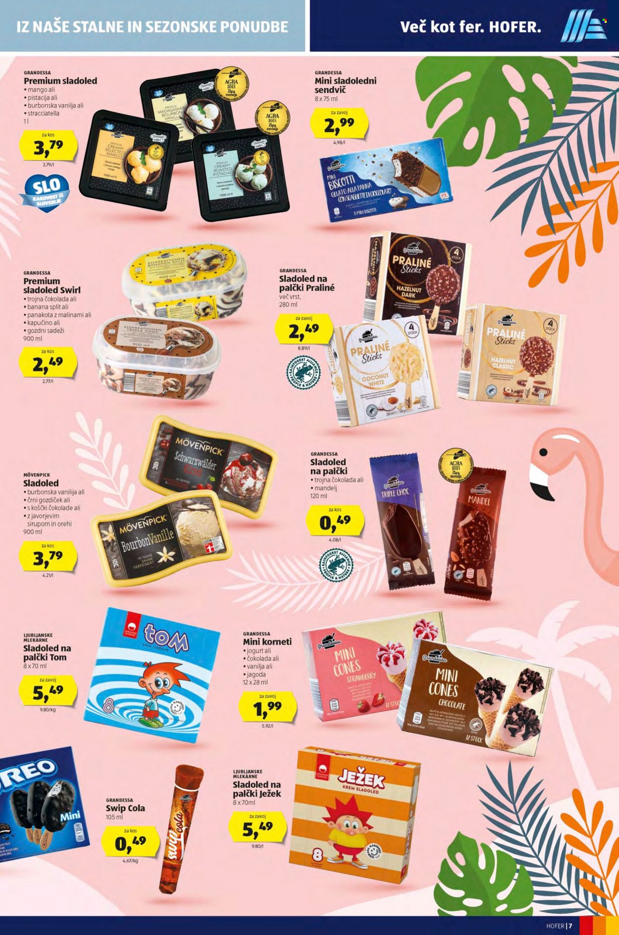 thumbnail - Hofer katalog - 20.5.2022 - 28.5.2022 - Ponudba izdelkov - jogurt, sladoled, čokolada, korneti, orehi. Stran 7.