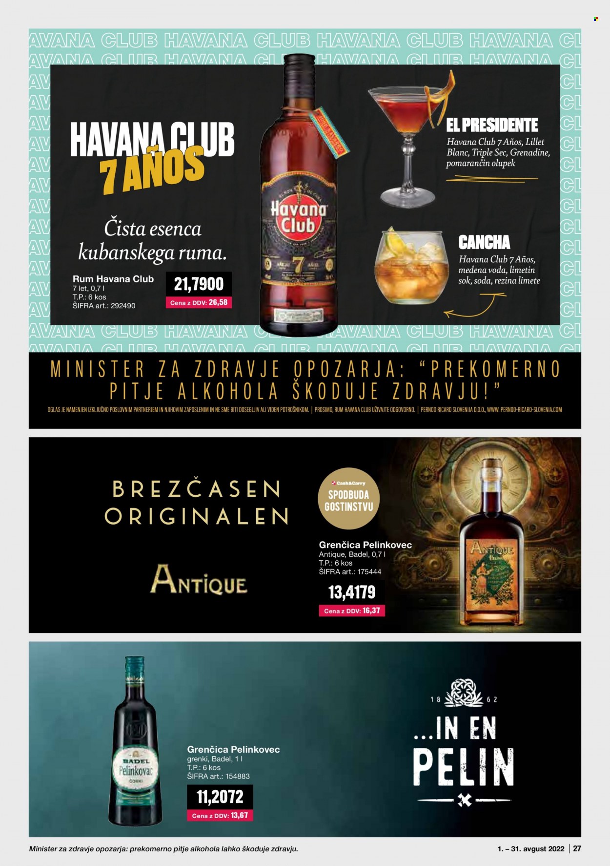 Mercator Cash & Carry katalog - 1.8.2022 - 31.8.2022. Stran 27