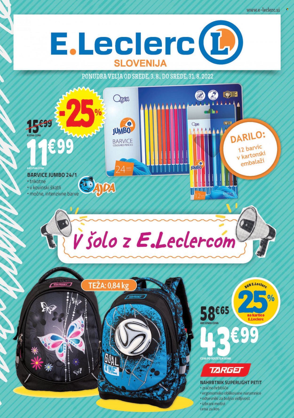 E.Leclerc katalog - 3.8.2022 - 31.8.2022. Stran 1