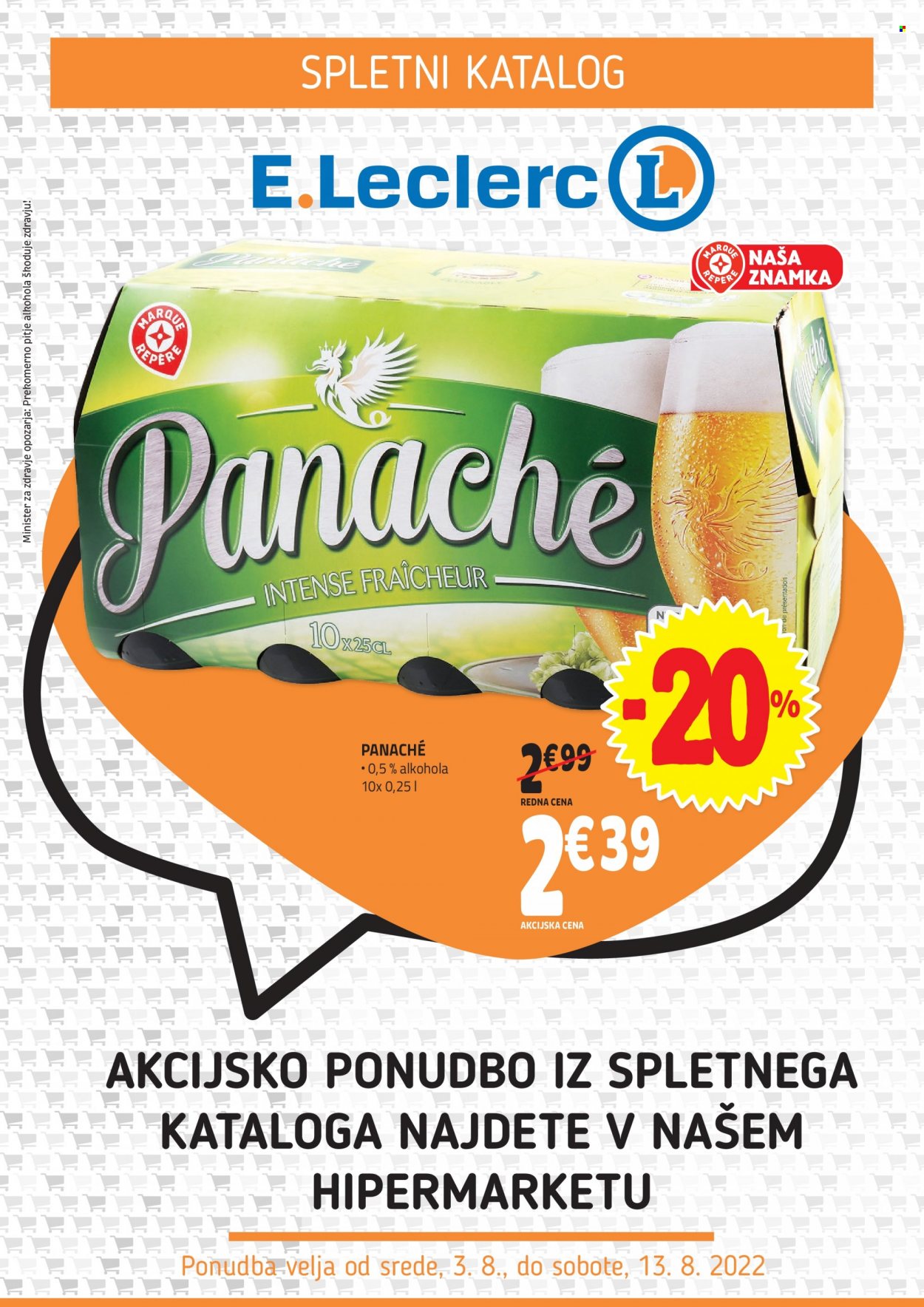 E.Leclerc katalog - 3.8.2022 - 13.8.2022. Stran 1