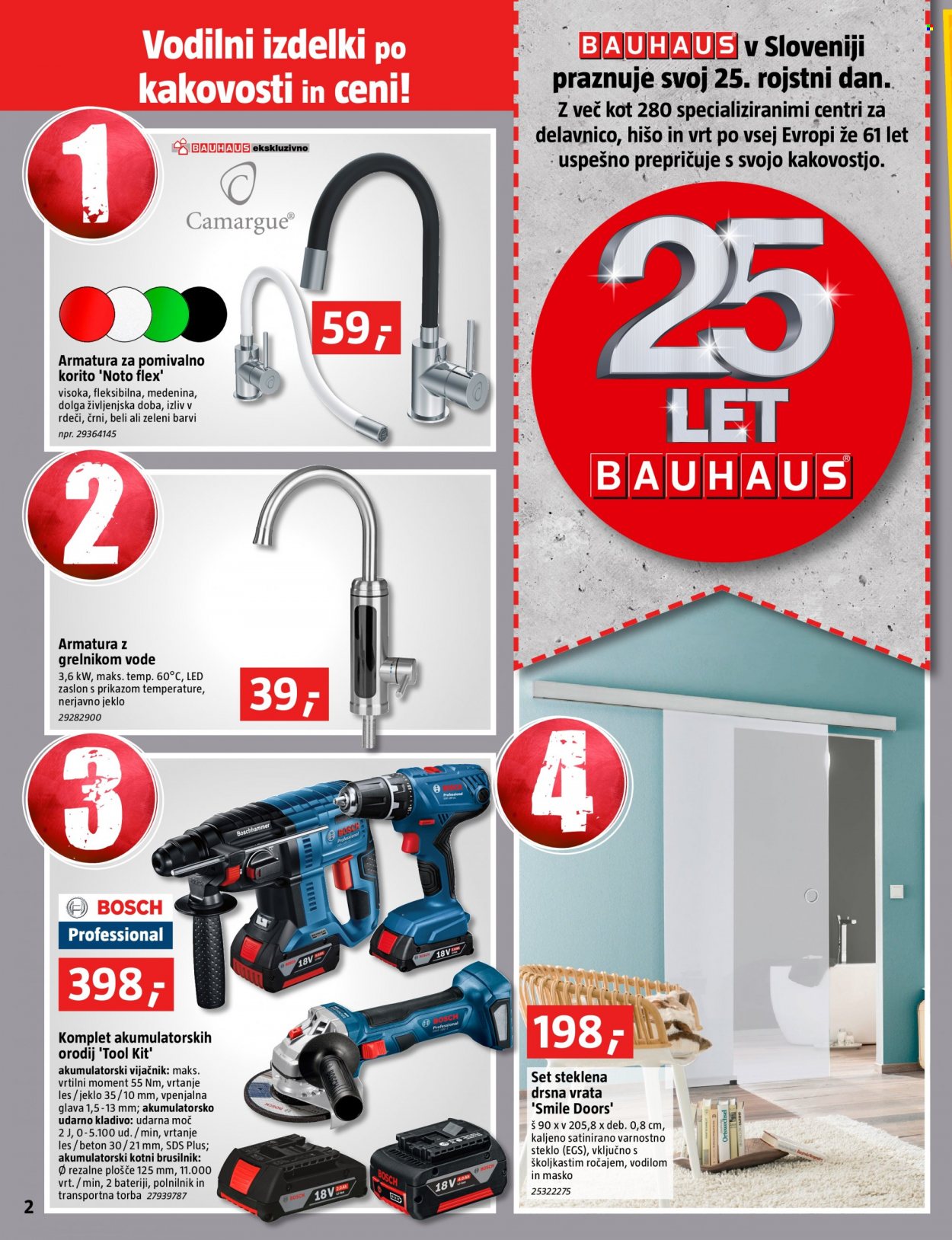 thumbnail - Bauhaus katalog - 4.8.2022 - 31.8.2022 - Ponudba izdelkov - armatura, beton, drsna vrata, vrata, akumulatorski vijačnik, udarno kladivo, brusilnik, kotni brusilnik. Stran 2.