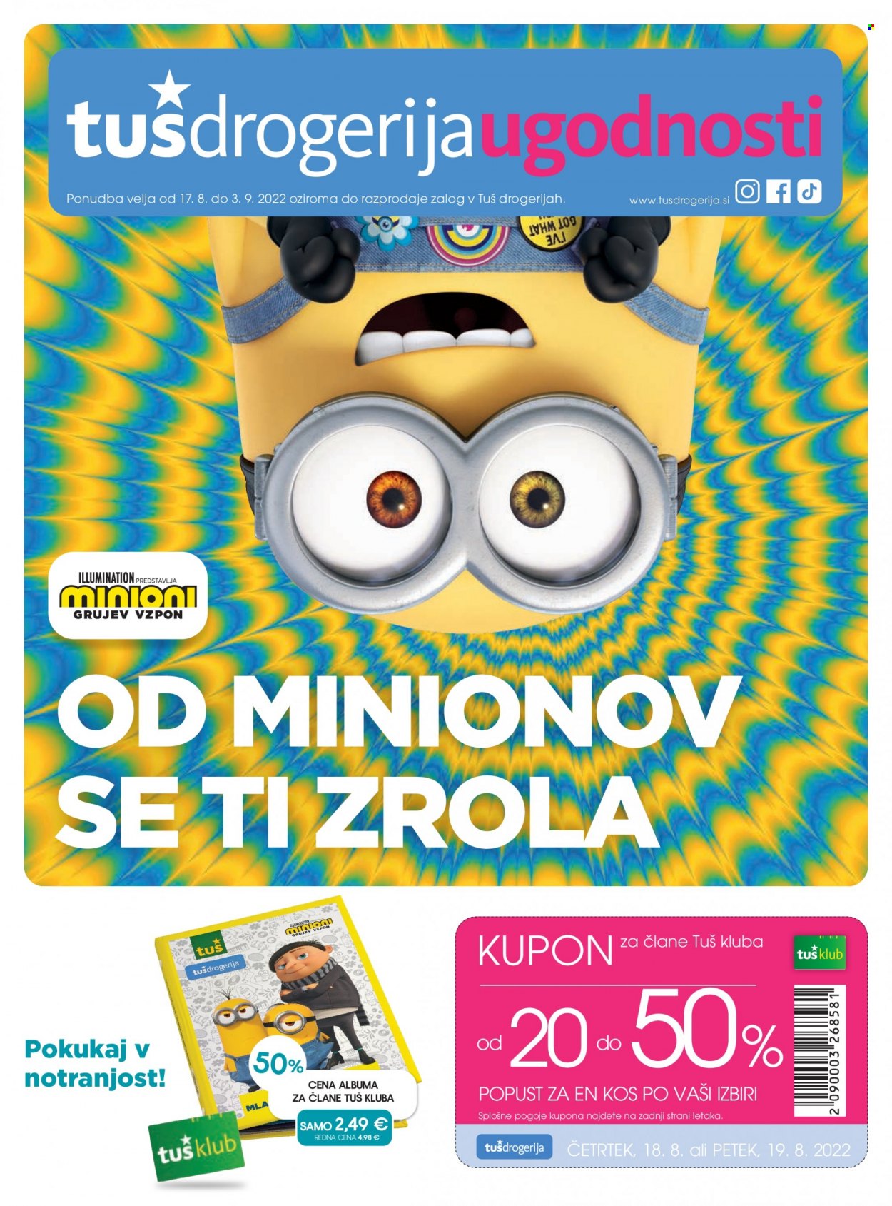 Tuš Drogeria katalog - 17.8.2022 - 3.9.2022. Stran 1