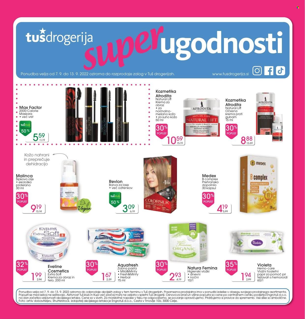 Tuš Drogeria katalog - 7.9.2022 - 13.9.2022. Stran 1