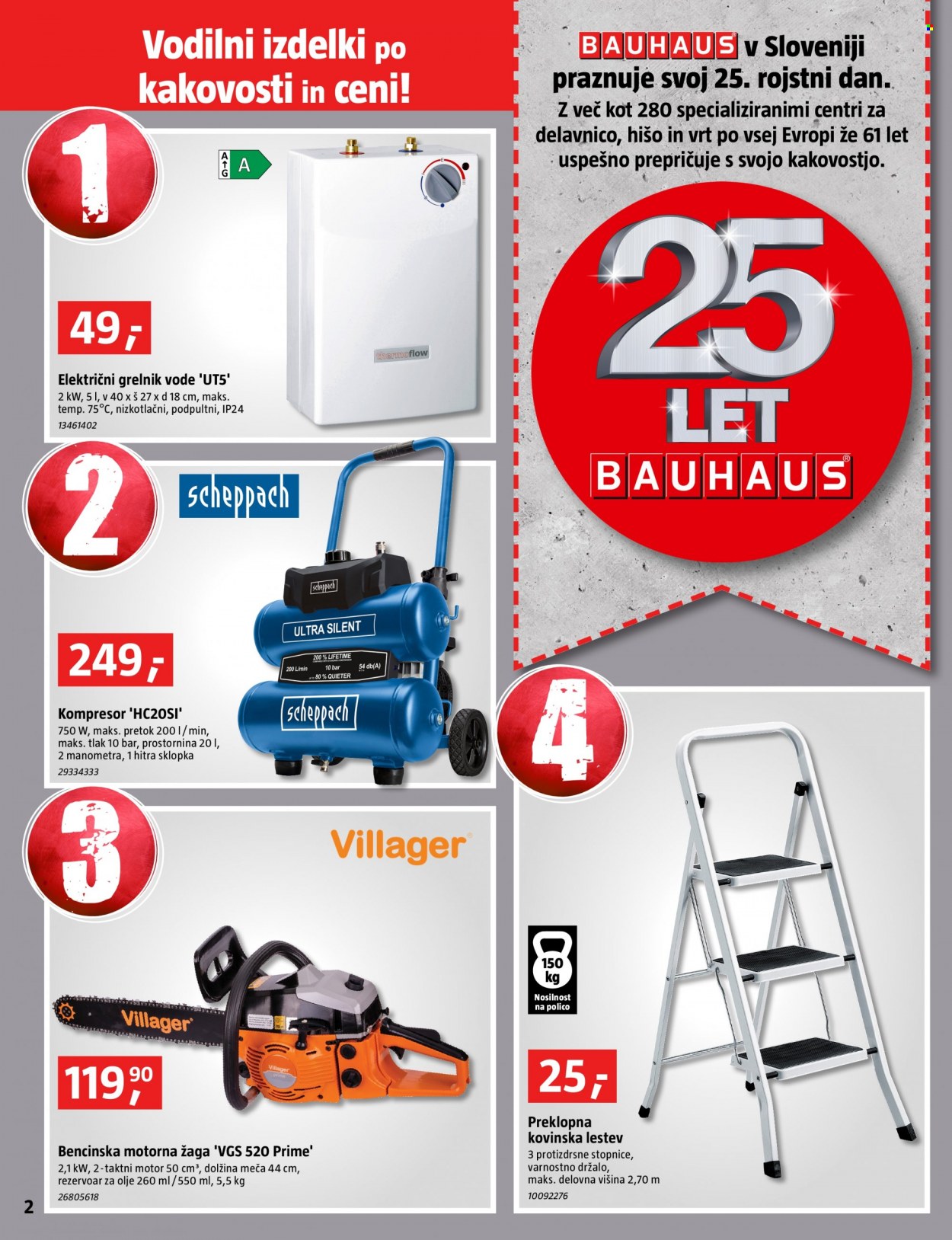 thumbnail - Bauhaus katalog - 29.9.2022 - 2.11.2022 - Ponudba izdelkov - lestev, Villager, Scheppach, žaga, kompresor, motorna žaga. Stran 2.