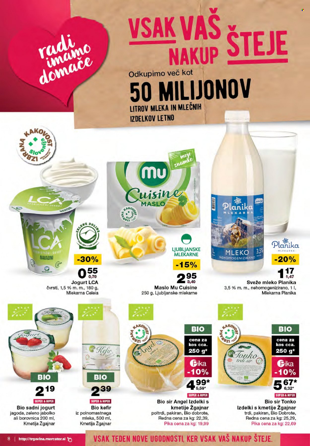 thumbnail - Mercator katalog - 6.10.2022 - 12.10.2022 - Ponudba izdelkov - jabolka, sir, jogurt, navadni jogurt, sadni jogurt, sveže mleko, maslo. Stran 10.