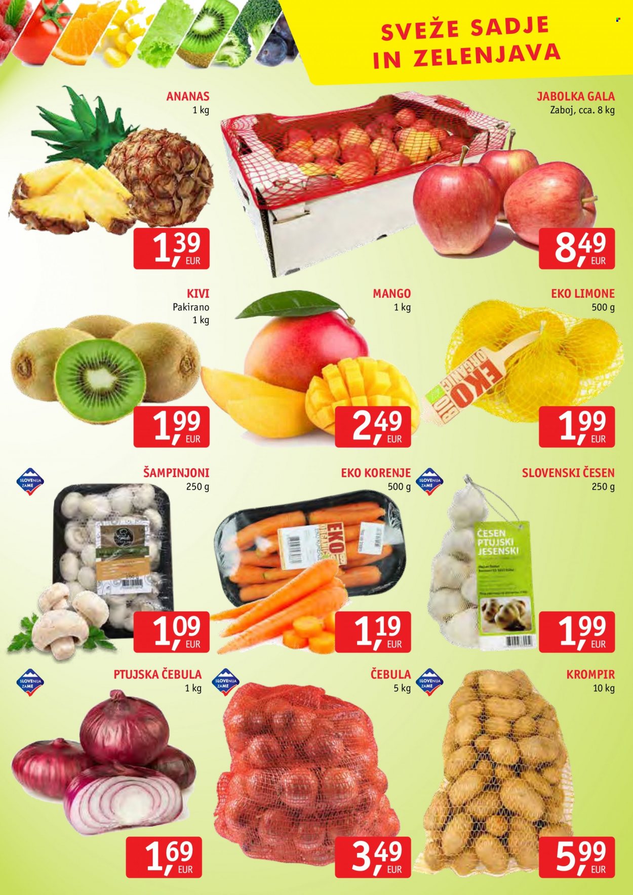 thumbnail - JAGER katalog - 5.10.2022 - 11.10.2022 - Ponudba izdelkov - ananas, jabolka, kivi, limona, čebula, korenje, krompir, šampinjon. Stran 8.