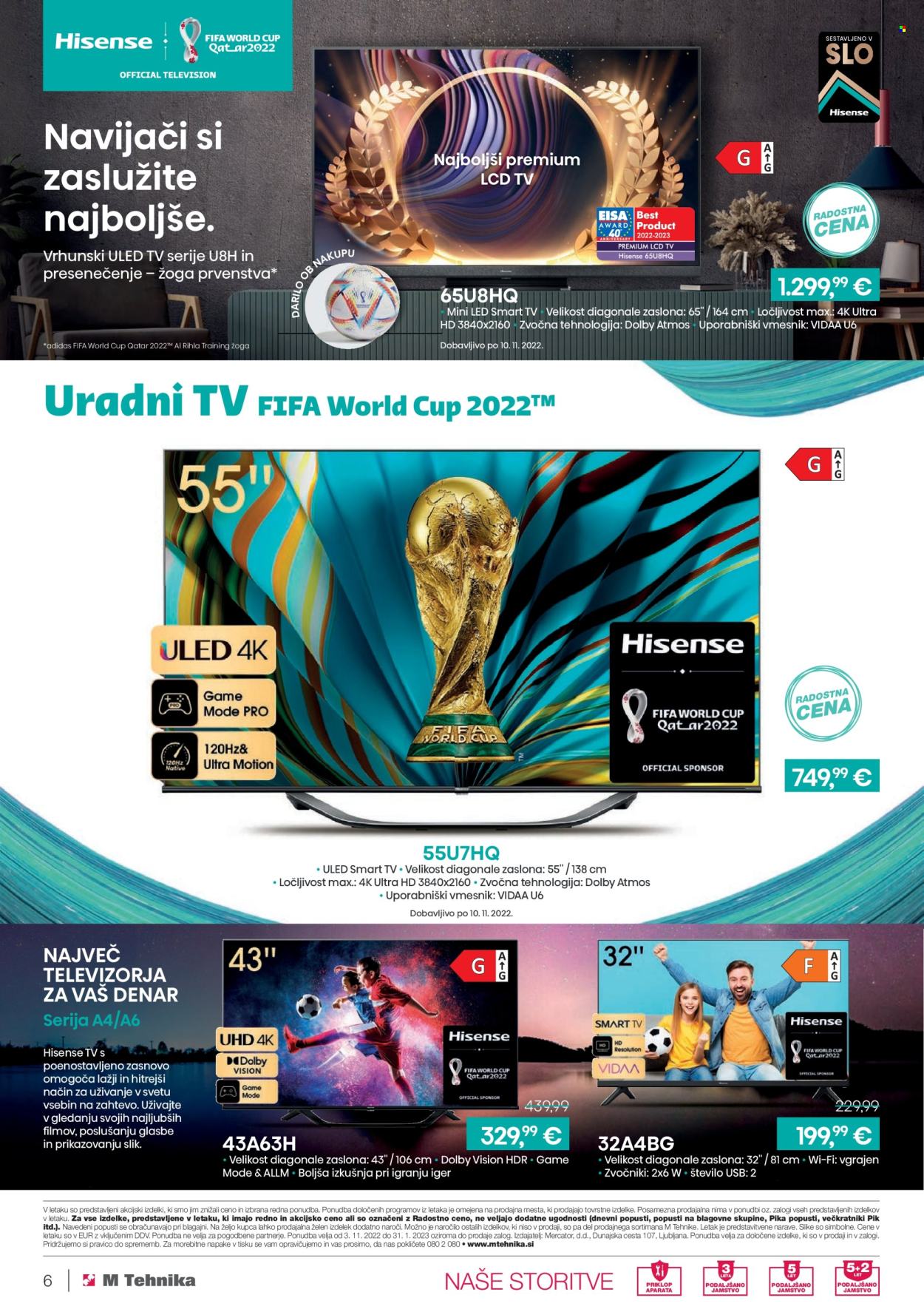 thumbnail - M Tehnika katalog - 3.11.2022 - 31.1.2023 - Ponudba izdelkov - televizor, Hisense. Stran 6.