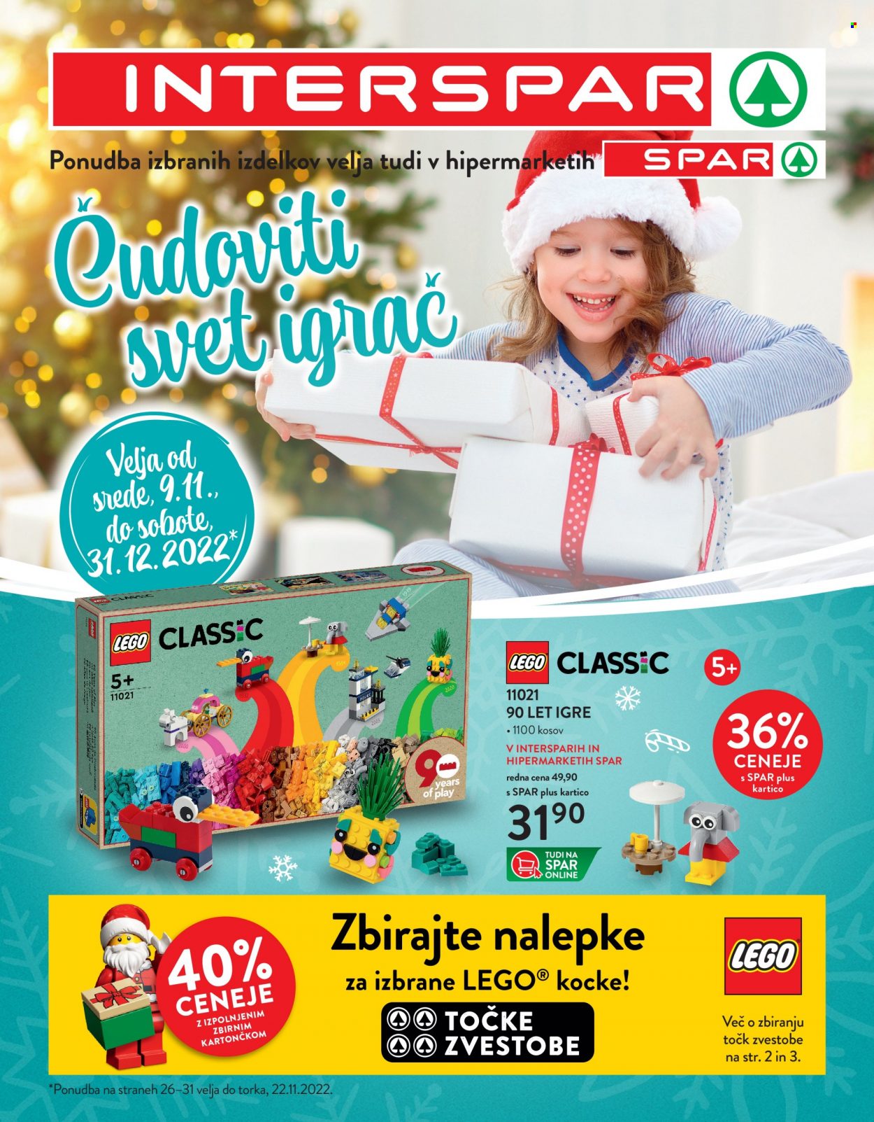 thumbnail - INTERSPAR katalog - 9.11.2022 - 31.12.2022 - Ponudba izdelkov - LEGO, LEGO Classic. Stran 1.