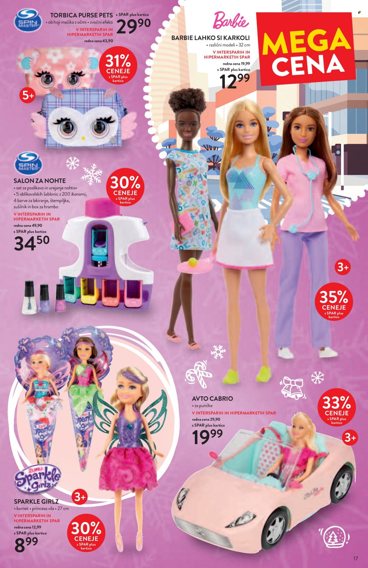 thumbnail - INTERSPAR katalog - 9.11.2022 - 31.12.2022 - Ponudba izdelkov - Barbie, princesa, Sparkle Girlz, vila. Stran 17.