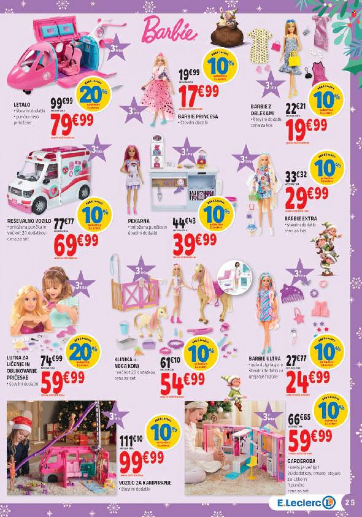 thumbnail - E.Leclerc katalog - 8.11.2022 - 5.12.2022 - Ponudba izdelkov - omara, Barbie, princesa, punčka. Stran 25.