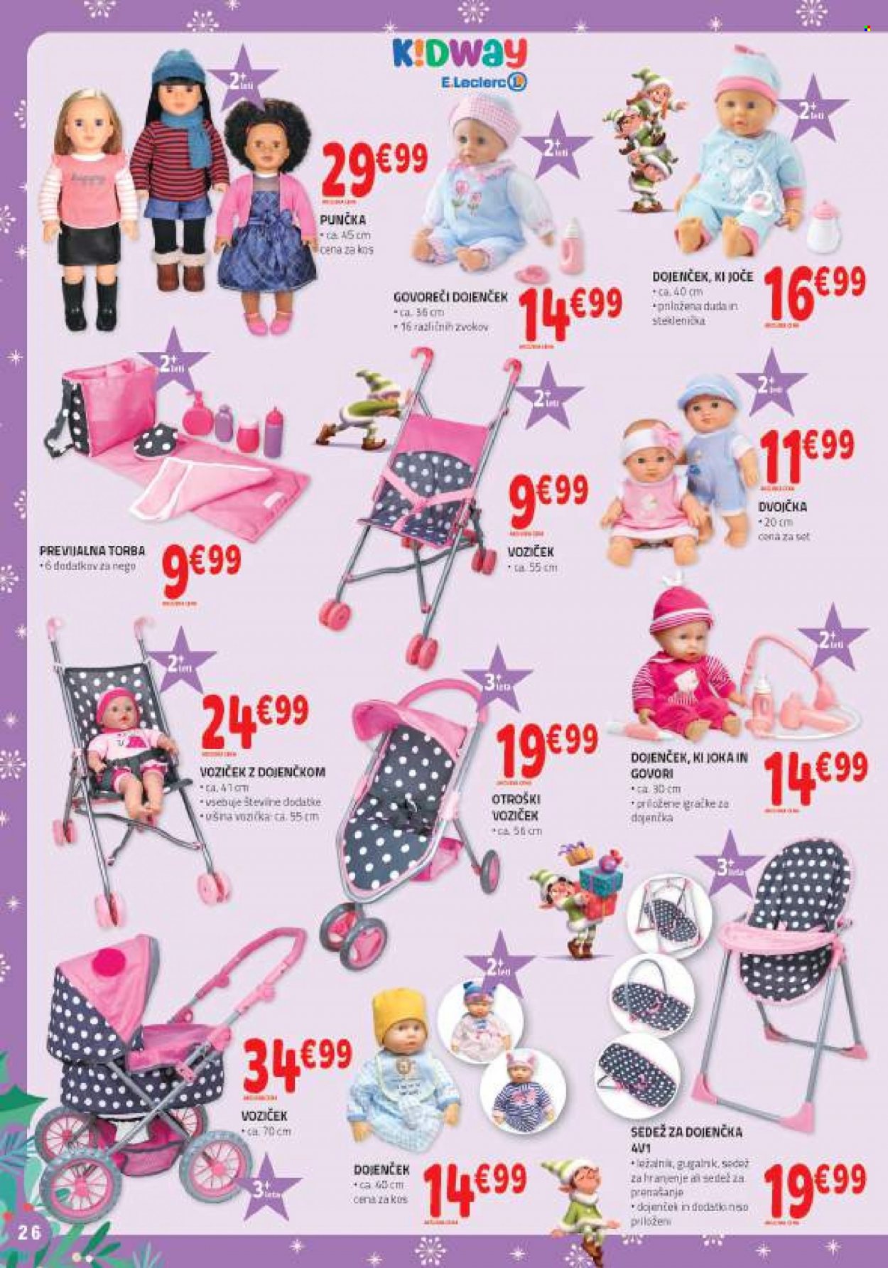 thumbnail - E.Leclerc katalog - 8.11.2022 - 5.12.2022 - Ponudba izdelkov - torba, punčka, otroški voziček. Stran 26.