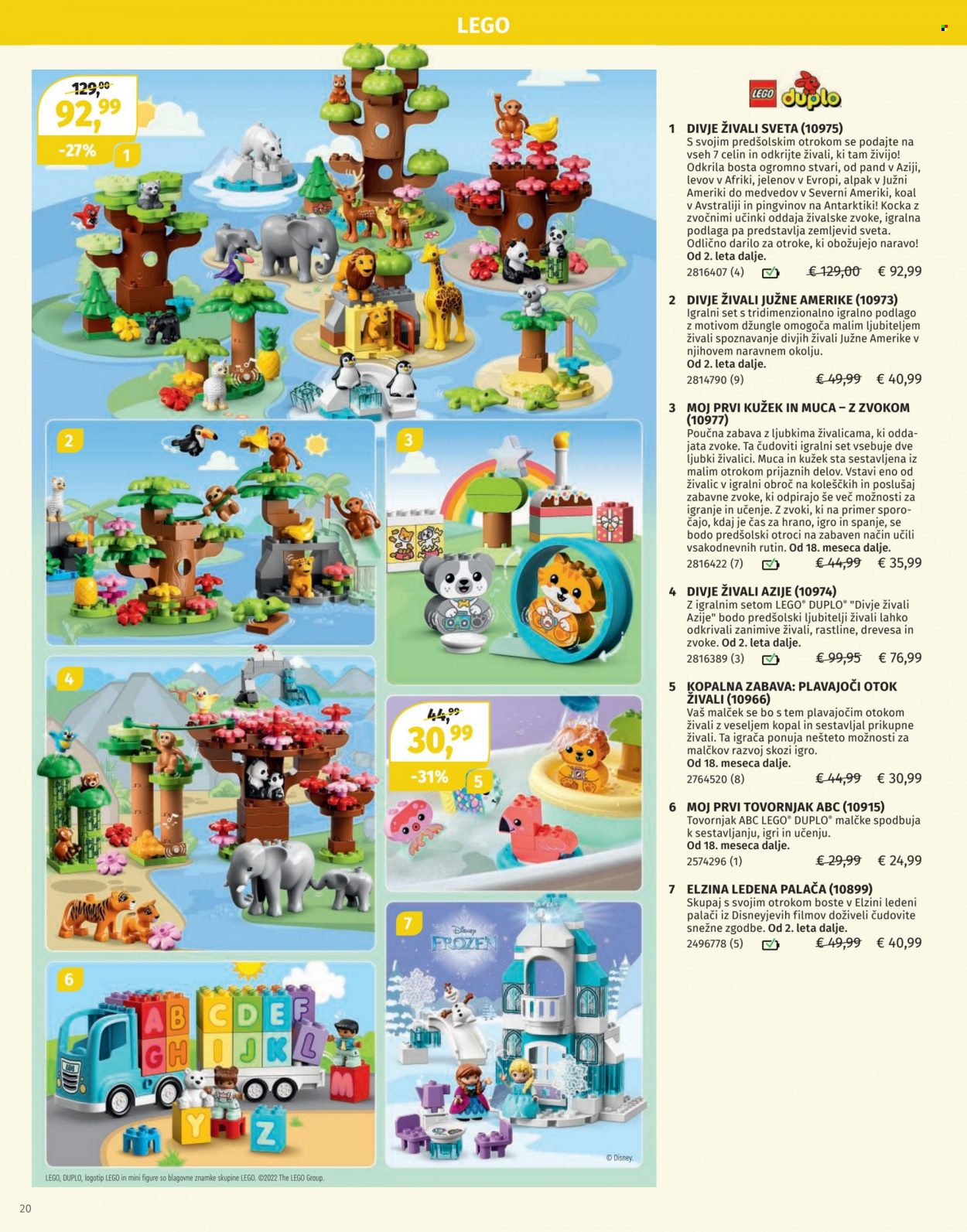 thumbnail - Müller katalog - 1.12.2022 - 24.12.2022 - Ponudba izdelkov - Frozen, LEGO, LEGO DUPLO. Stran 20.