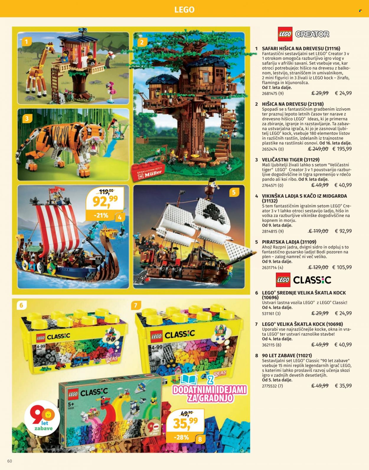 thumbnail - Müller katalog - 1.12.2022 - 24.12.2022 - Ponudba izdelkov - škatla, LEGO, LEGO Classic, LEGO Creator. Stran 60.