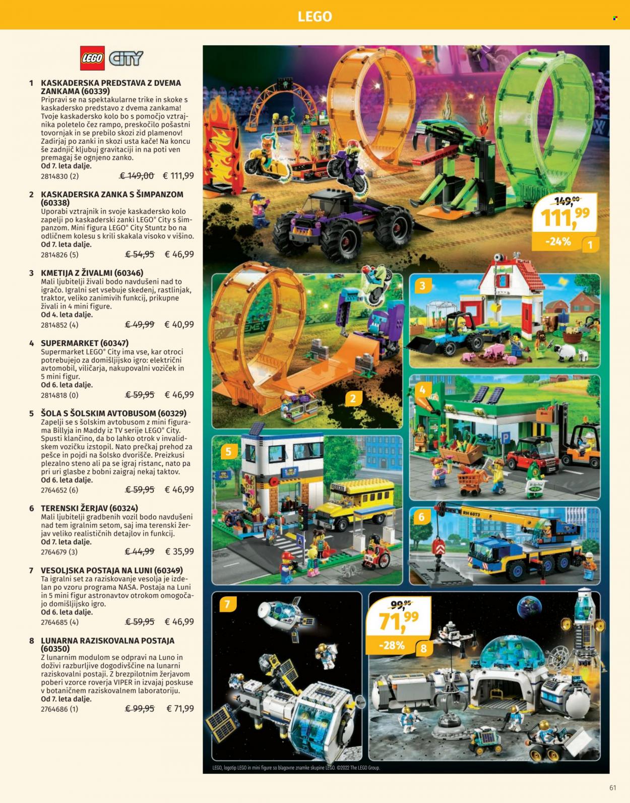 thumbnail - Müller katalog - 1.12.2022 - 24.12.2022 - Ponudba izdelkov - avtomobil, bobni, LEGO, LEGO City. Stran 61.