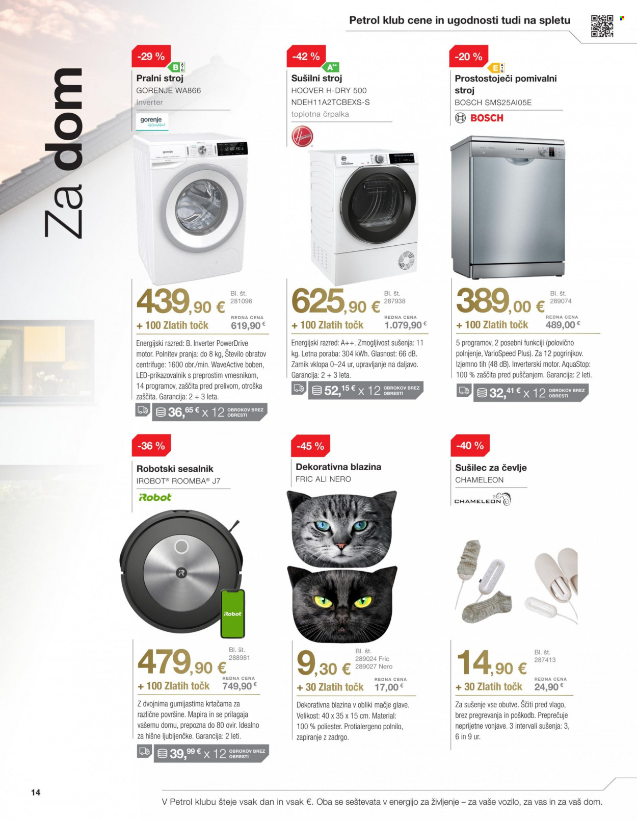 thumbnail - Petrol katalog - 15.11.2022 - 31.1.2023 - Ponudba izdelkov - Bosch, Gorenje, pomivalni stroj, pralni stroj, sesalnik, Roomba, blazina. Stran 14.