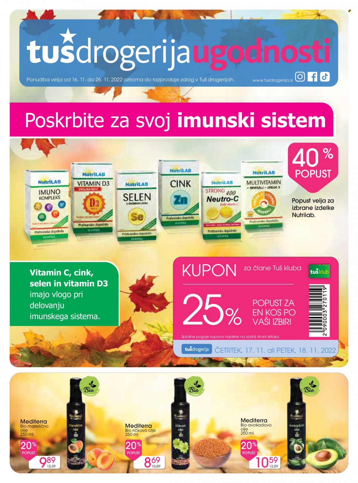 Tuš Drogeria katalog - 16.11.2022 - 26.11.2022. Stran 1