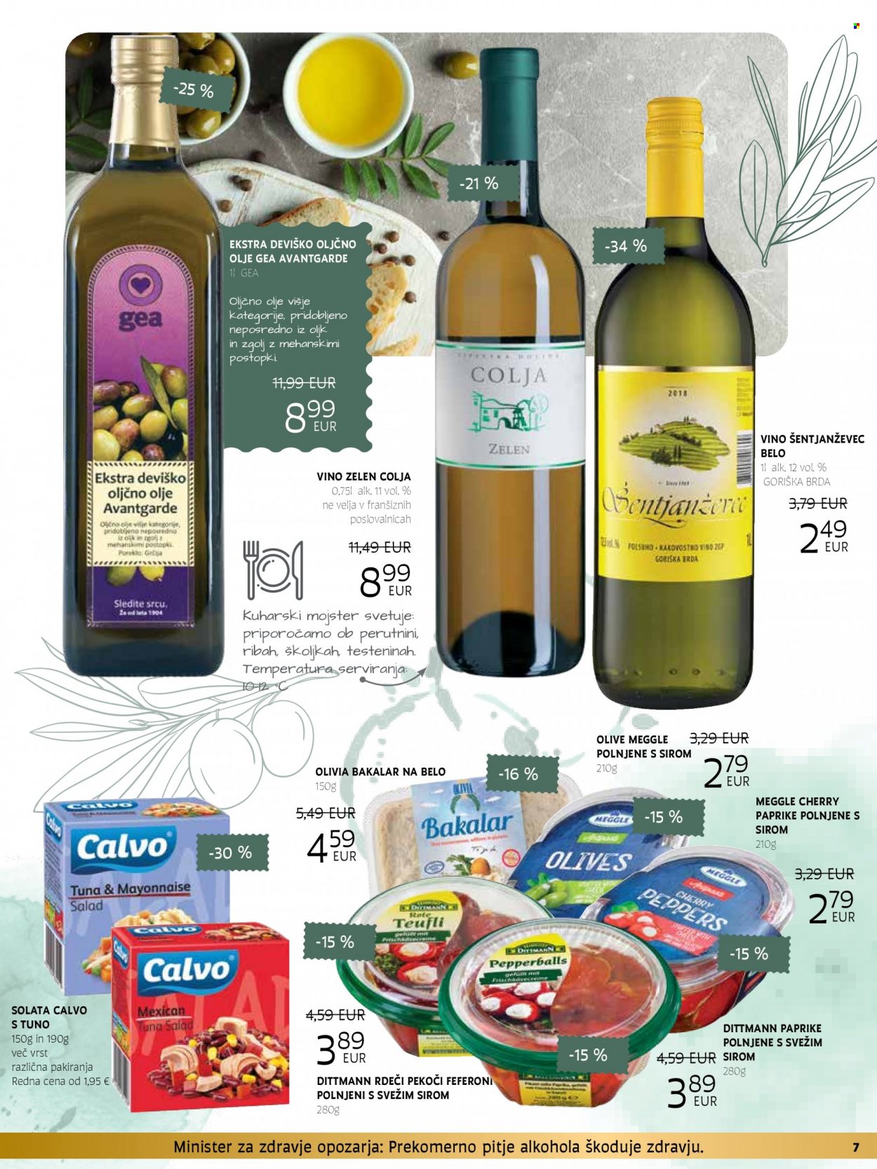 thumbnail - Tuš katalog - 23.11.2022 - 3.1.2023 - Ponudba izdelkov - vino, solata, Meggle, oljčno olje, olje. Stran 7.