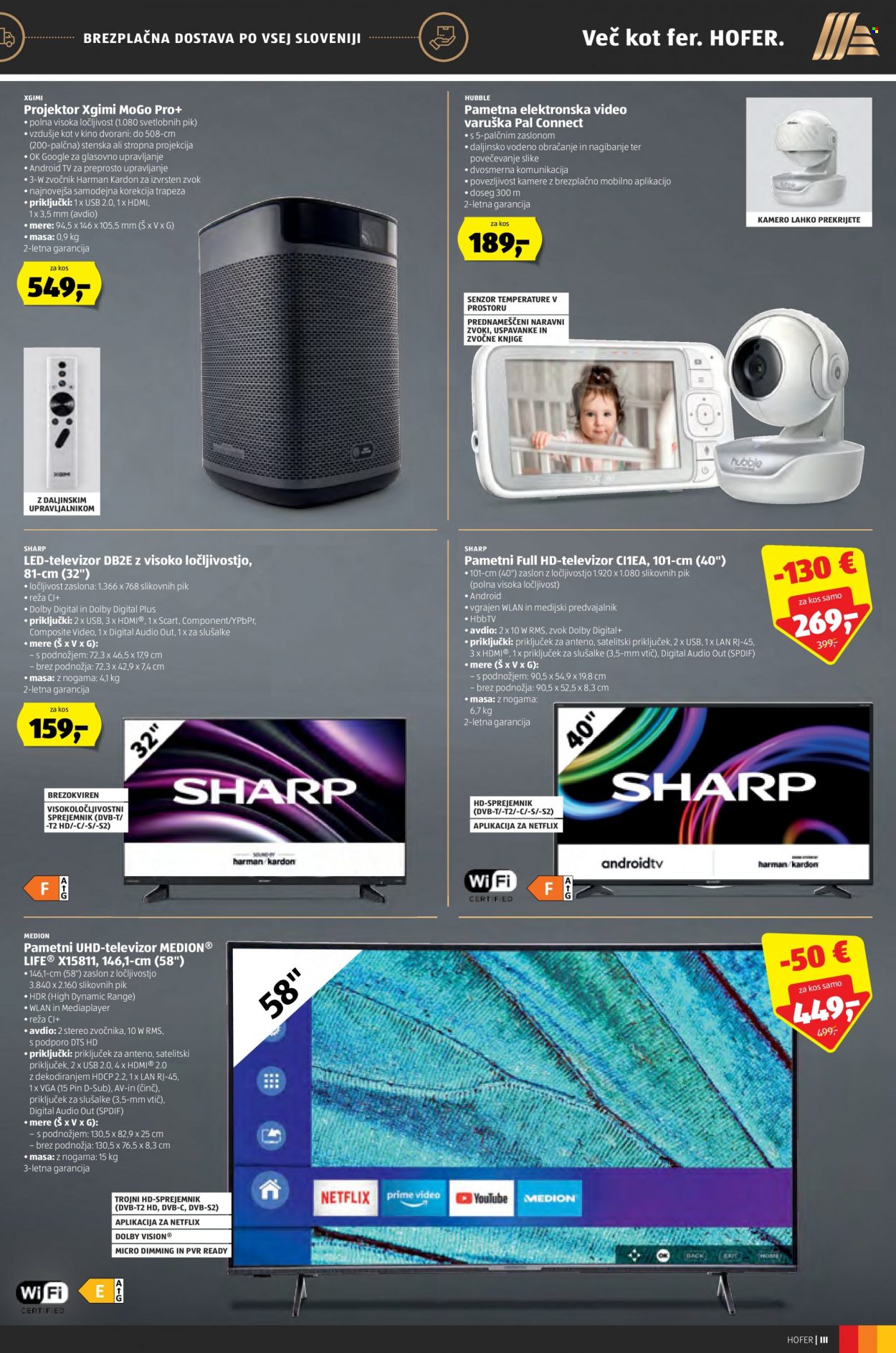 thumbnail - Hofer katalog - 24.11.2022 - 3.12.2022 - Ponudba izdelkov - Sharp, televizor, projektor. Stran 3.