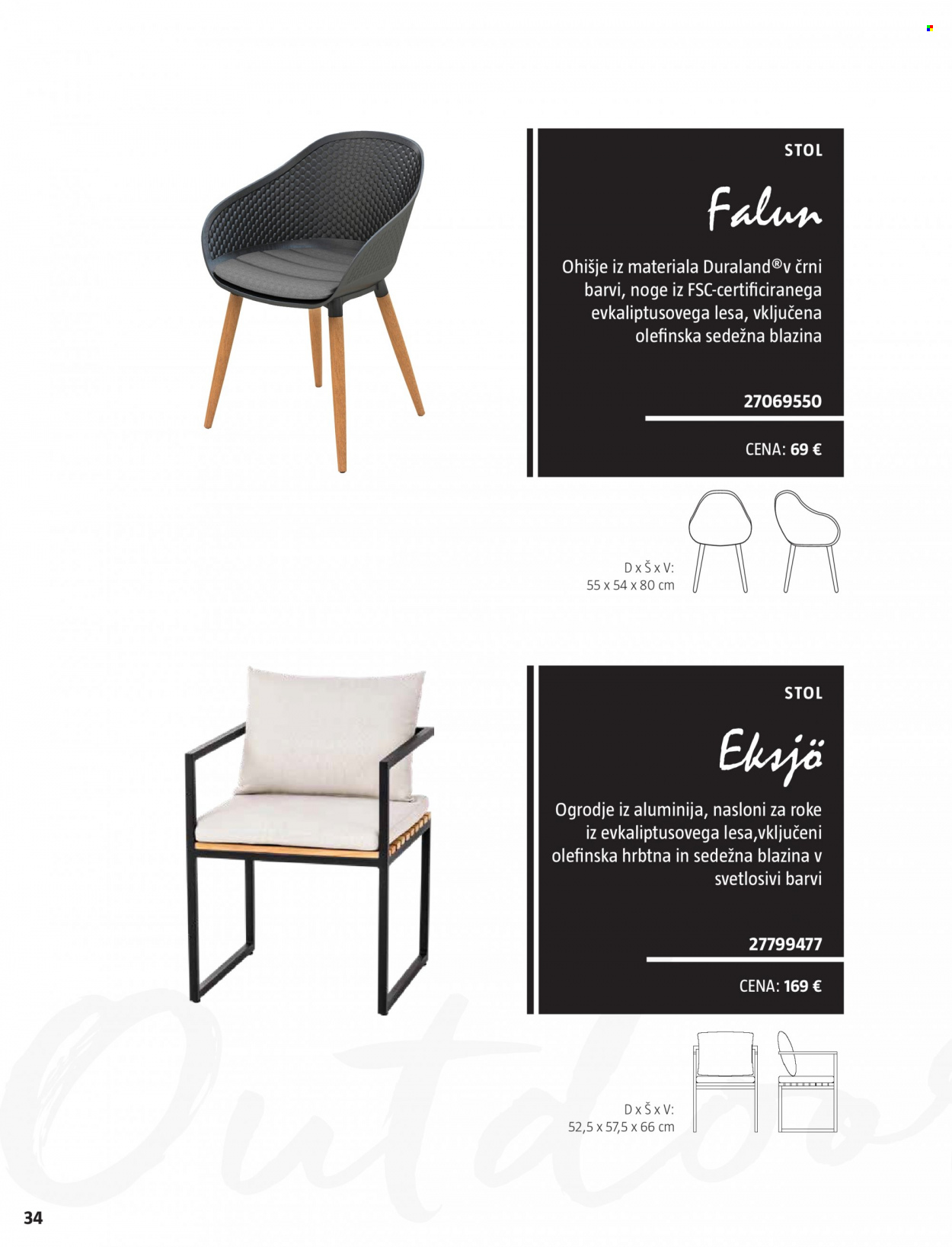 thumbnail - Bauhaus katalog - 16.6.2022 - 31.12.2022 - Ponudba izdelkov - stol, blazina, sedežna blazina. Stran 34.
