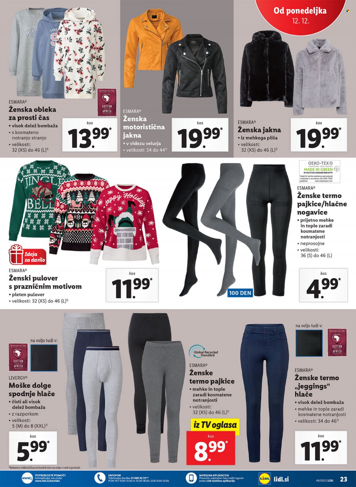 thumbnail - Lidl katalog - 8.12.2022 - 14.12.2022 - Ponudba izdelkov - jakna, hlače, pajkice, pulover, nogavice. Stran 35.