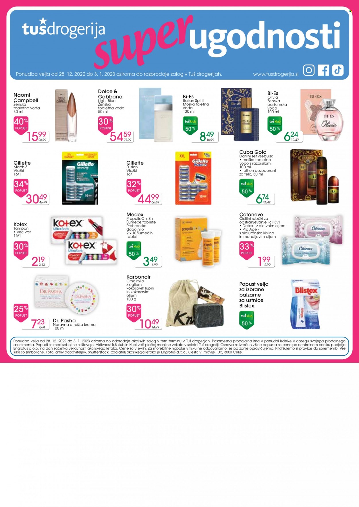 Tuš Drogeria katalog - 28.12.2022 - 3.1.2023. Stran 1