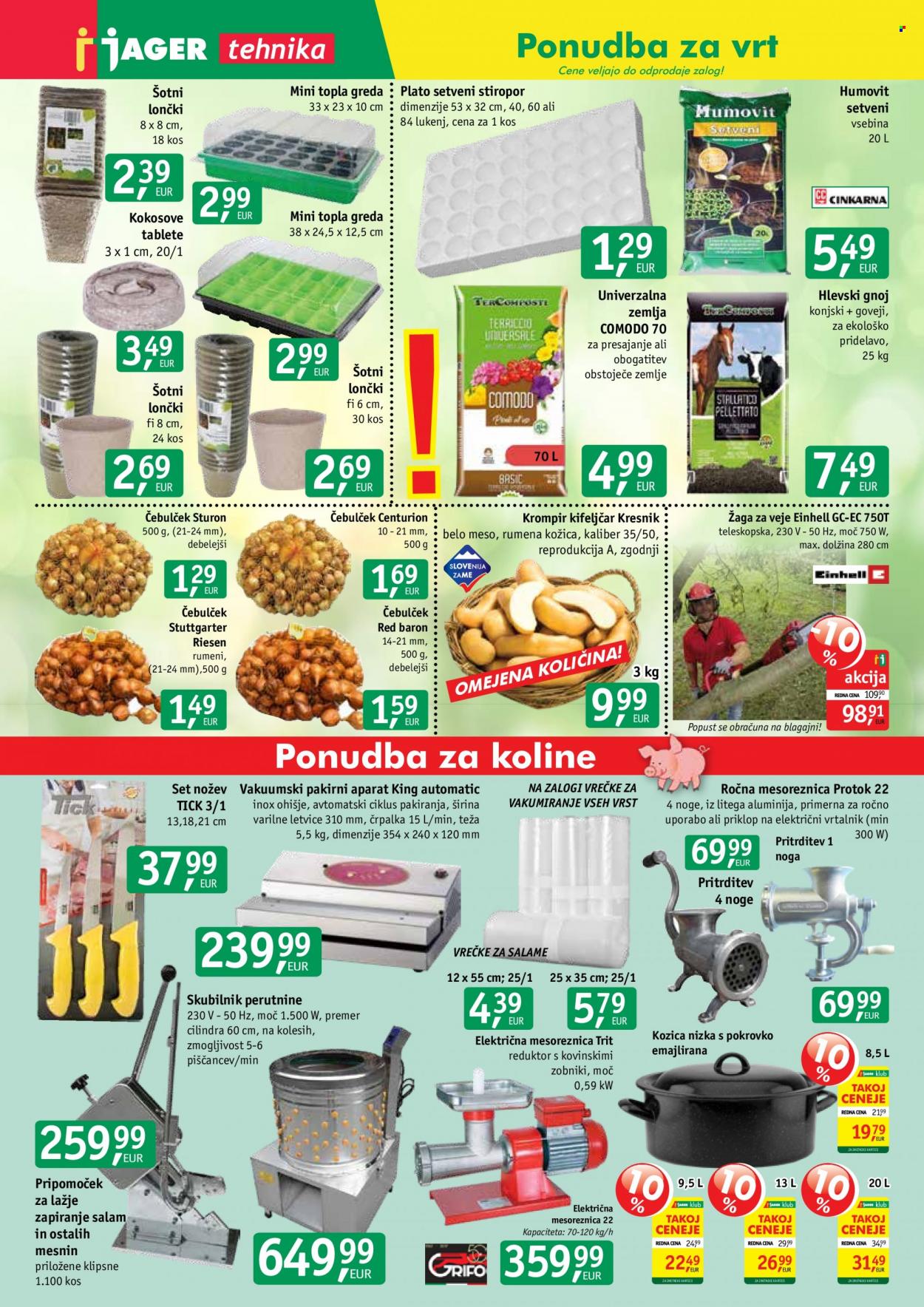 thumbnail - JAGER katalog - Ponudba izdelkov - krompir, vrečke, Stiropor, vrtalnik, žaga, topla greda. Stran 1.
