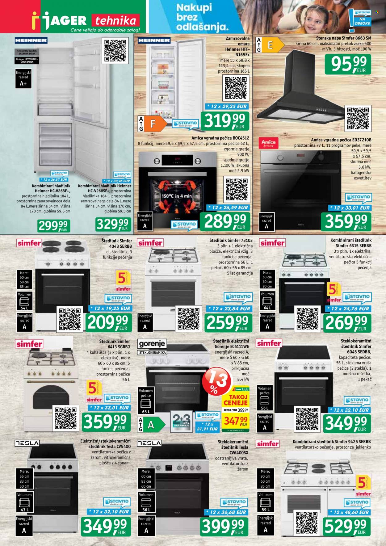 thumbnail - JAGER katalog - Ponudba izdelkov - Gorenje, zamrzovalna omara, hladilnik, kombinirani štedilnik, štedilnik, vgradna pečica. Stran 10.