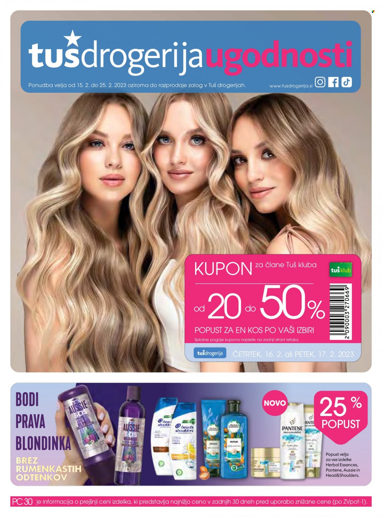 Tuš Drogeria katalog - 15.2.2023 - 25.2.2023. Stran 1