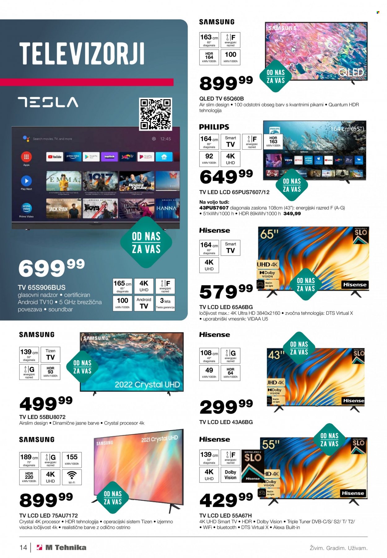 thumbnail - M Tehnika katalog - 2.3.2023 - 21.3.2023 - Ponudba izdelkov - QLED, televizor, TV LCD. Stran 14.