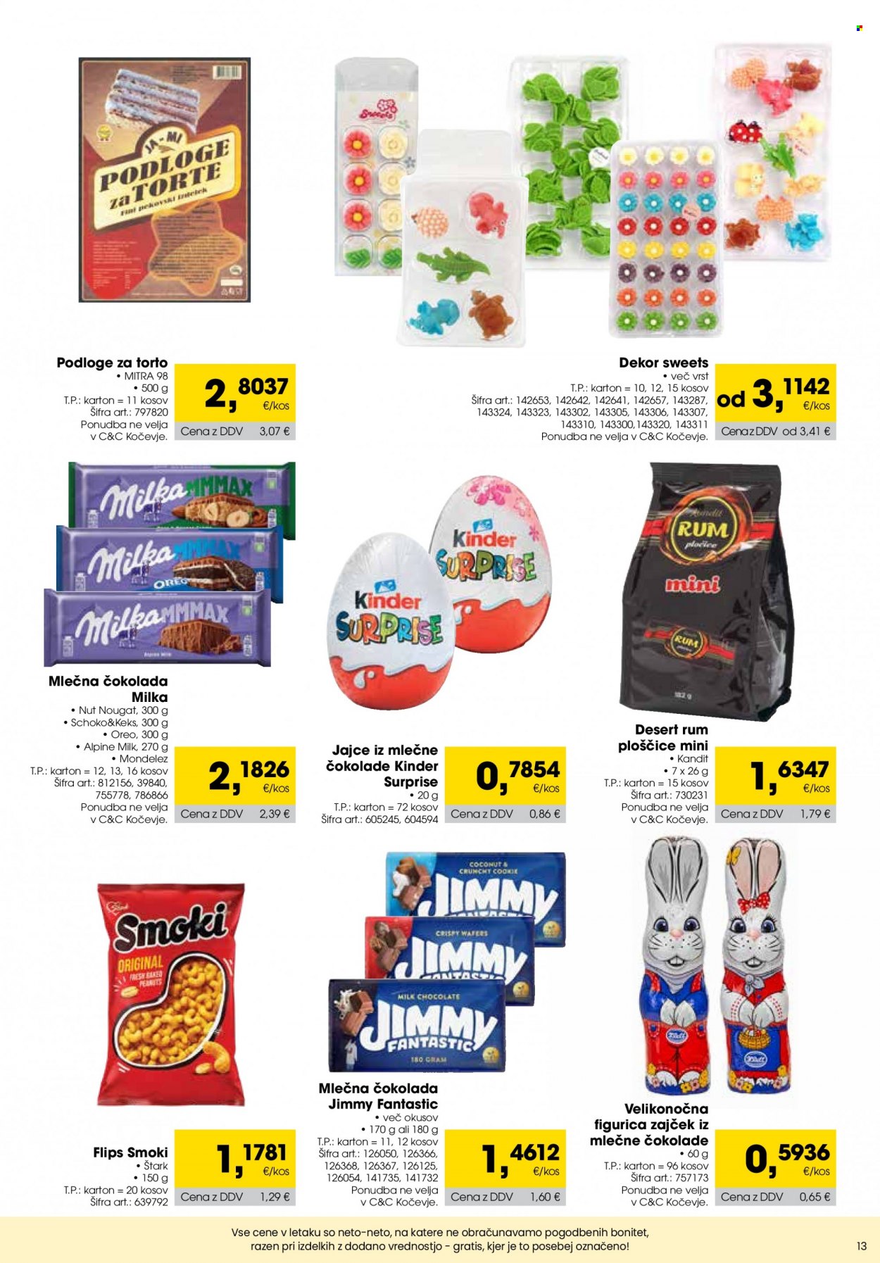 thumbnail - Tuš Cash & Carry katalog - 1.3.2023 - 31.3.2023 - Ponudba izdelkov - Milka, Oreo, jajca, čokolada, keksi, Kinder Surprise, mlečna čokolada. Stran 13.