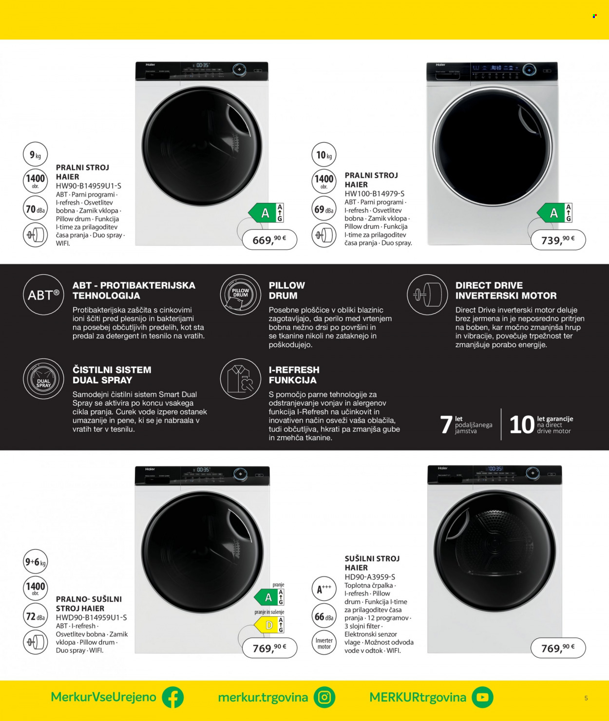 thumbnail - Merkur katalog - 9.3.2023 - 3.4.2023 - Ponudba izdelkov - Haier, pralni stroj. Stran 5.