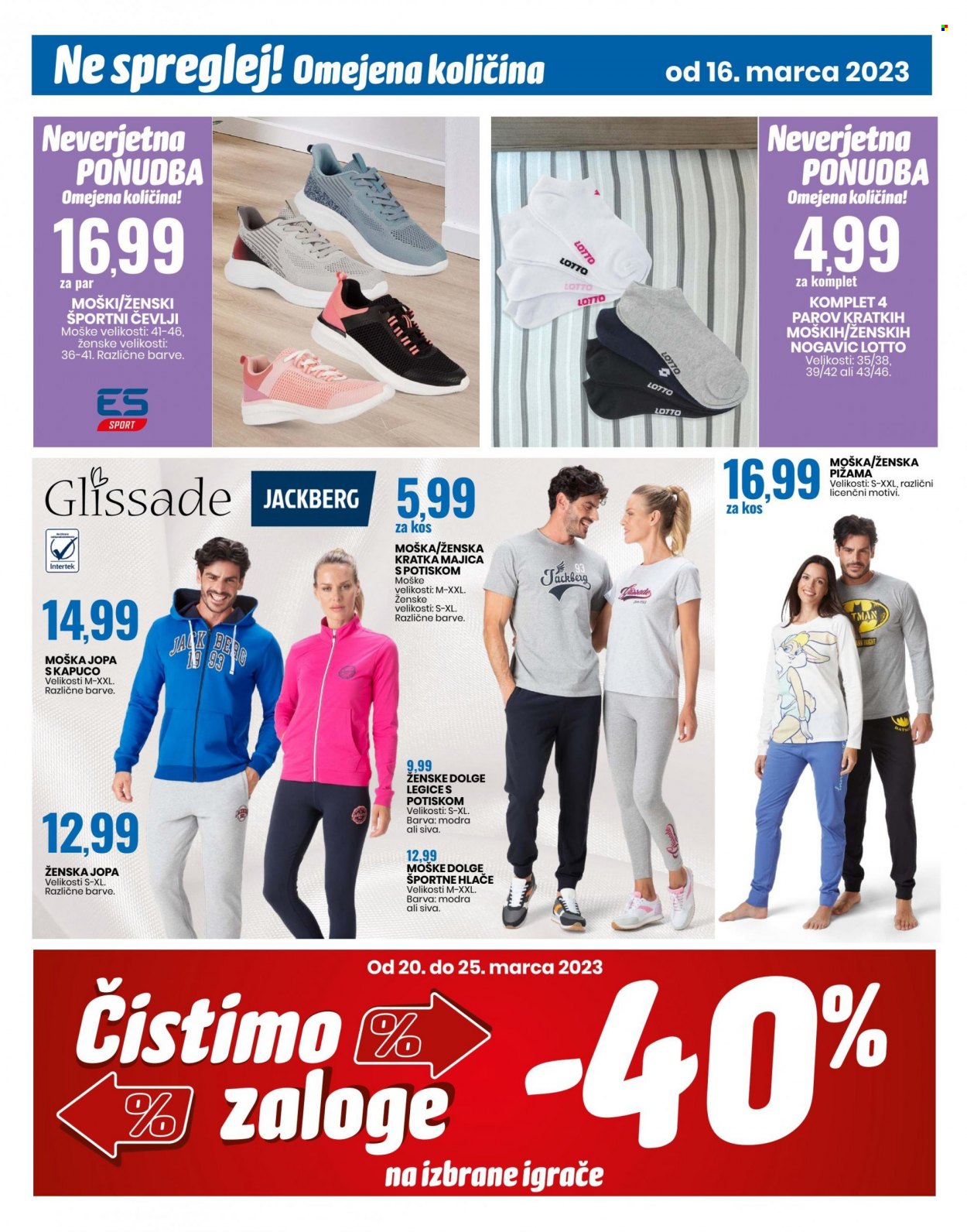 thumbnail - EuroSpin katalog - 16.3.2023 - 22.3.2023 - Ponudba izdelkov - hlače, majica, jopa, pižama, čevlji, športni čevlji, igrače. Stran 14.