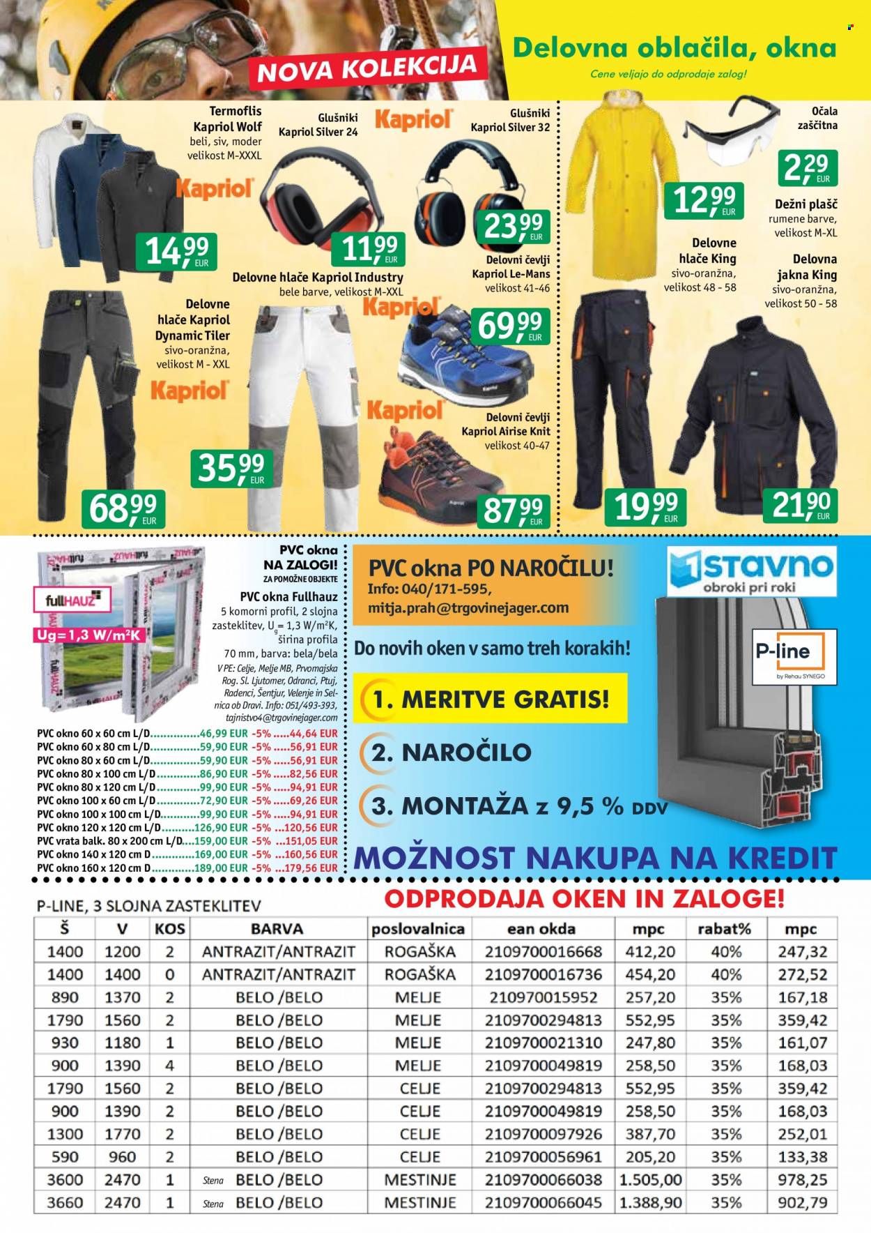 JAGER katalog - Ponudba izdelkov - jakna, hlače, delovne hlače, čevlji, PVC okno, PVC vrata, vrata. Stran 4.
