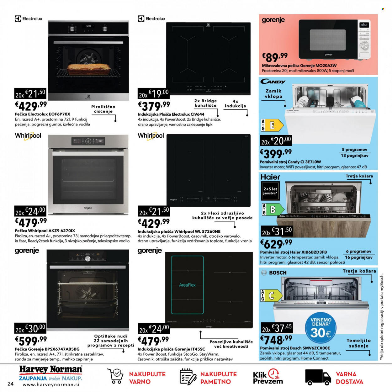 thumbnail - Harvey Norman katalog - 16.3.2023 - 29.3.2023 - Ponudba izdelkov - Bosch, Candy, Haier, Gorenje, mikrovalovna pečica, pomivalni stroj. Stran 24.