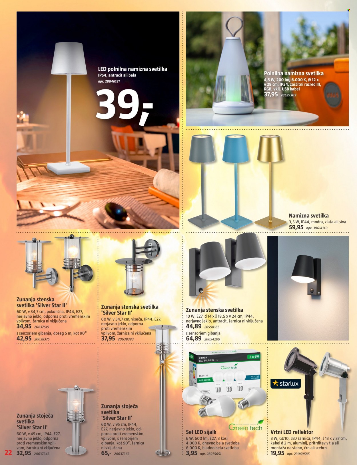 thumbnail - Bauhaus katalog - 30.3.2023 - 3.5.2023 - Ponudba izdelkov - žarnica, namizna svetilka, svetilka. Stran 22.