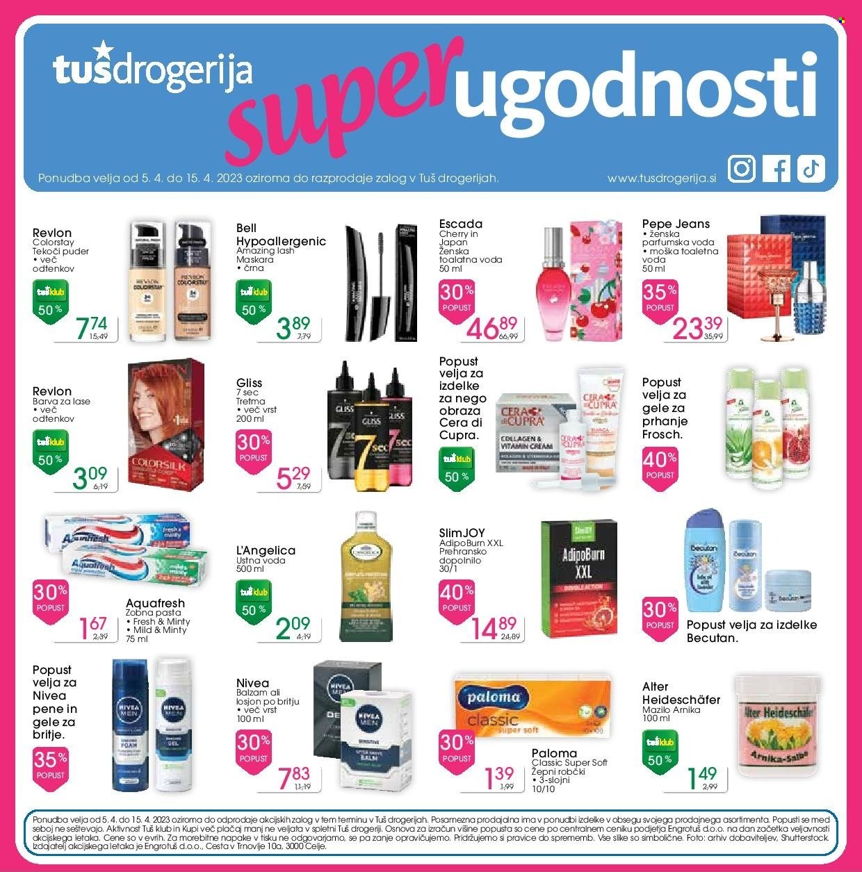 Tuš Drogeria katalog - 5.4.2023 - 15.4.2023. Stran 1
