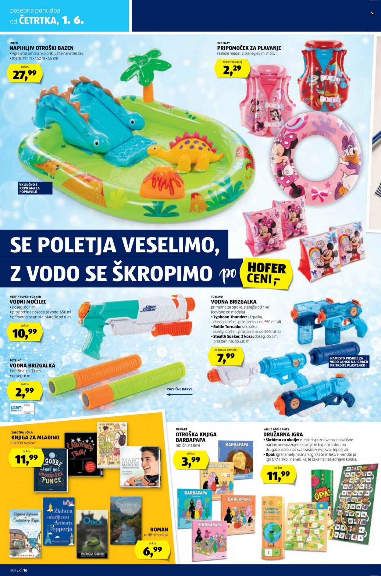 thumbnail - Hofer katalog - 25.5.2023 - 3.6.2023 - Ponudba izdelkov - Bestway, Intex, Nerf. Stran 16.