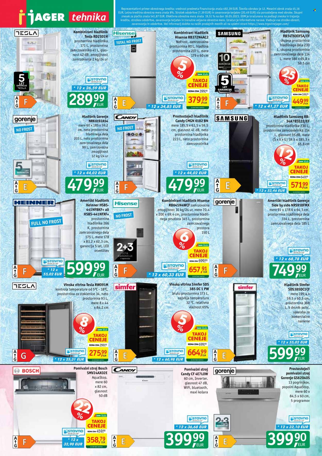 thumbnail - JAGER katalog - Ponudba izdelkov - Samsung, košara, Hisense, Bosch, Candy, ameriški hladilnik, Gorenje, hladilnik, pomivalni stroj. Stran 11.